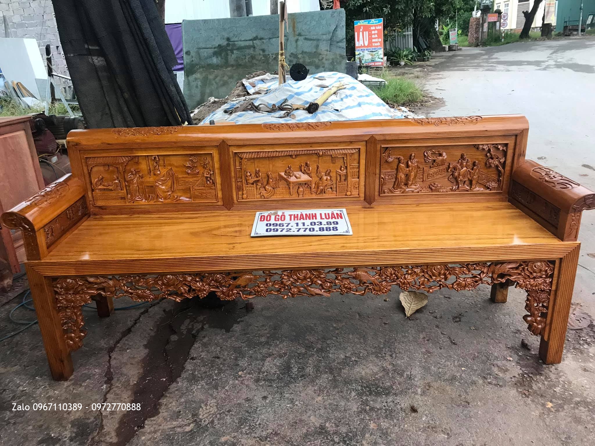 Bộ Trường Kỷ Tích Tam Quốc Gỗ Gụ. A Biên Tại Ý Yên Nam Định.,