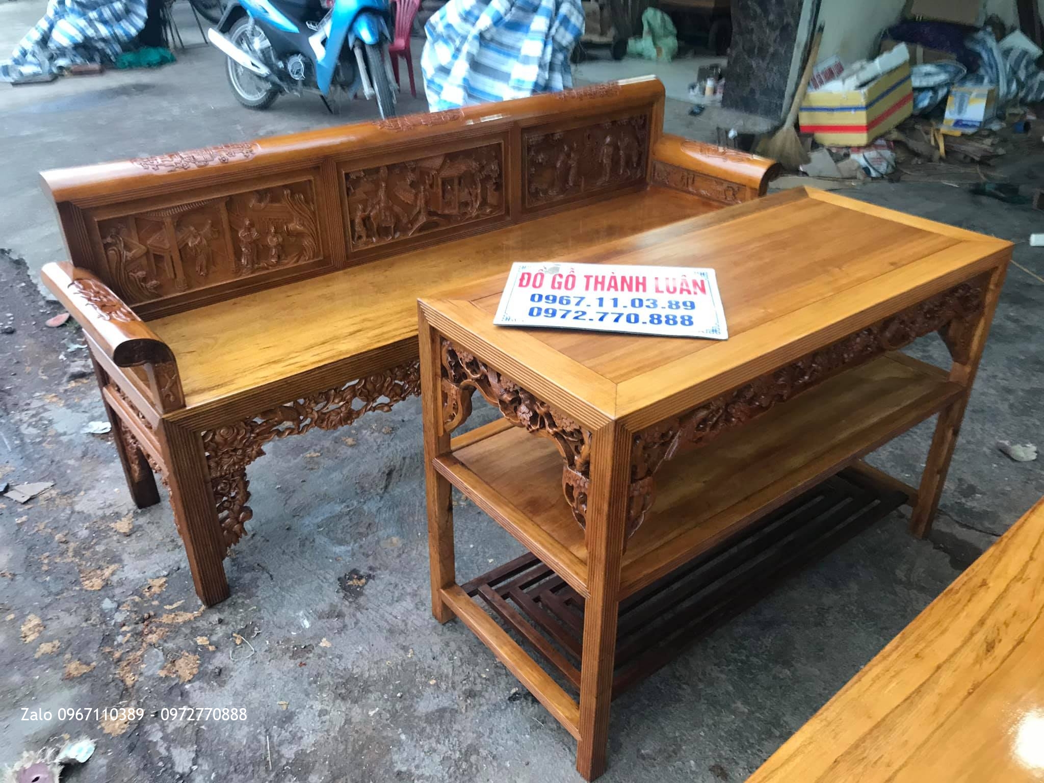 Bộ Trường Kỷ Tích Tam Quốc Gỗ Gụ. A Biên Tại Ý Yên Nam Định.