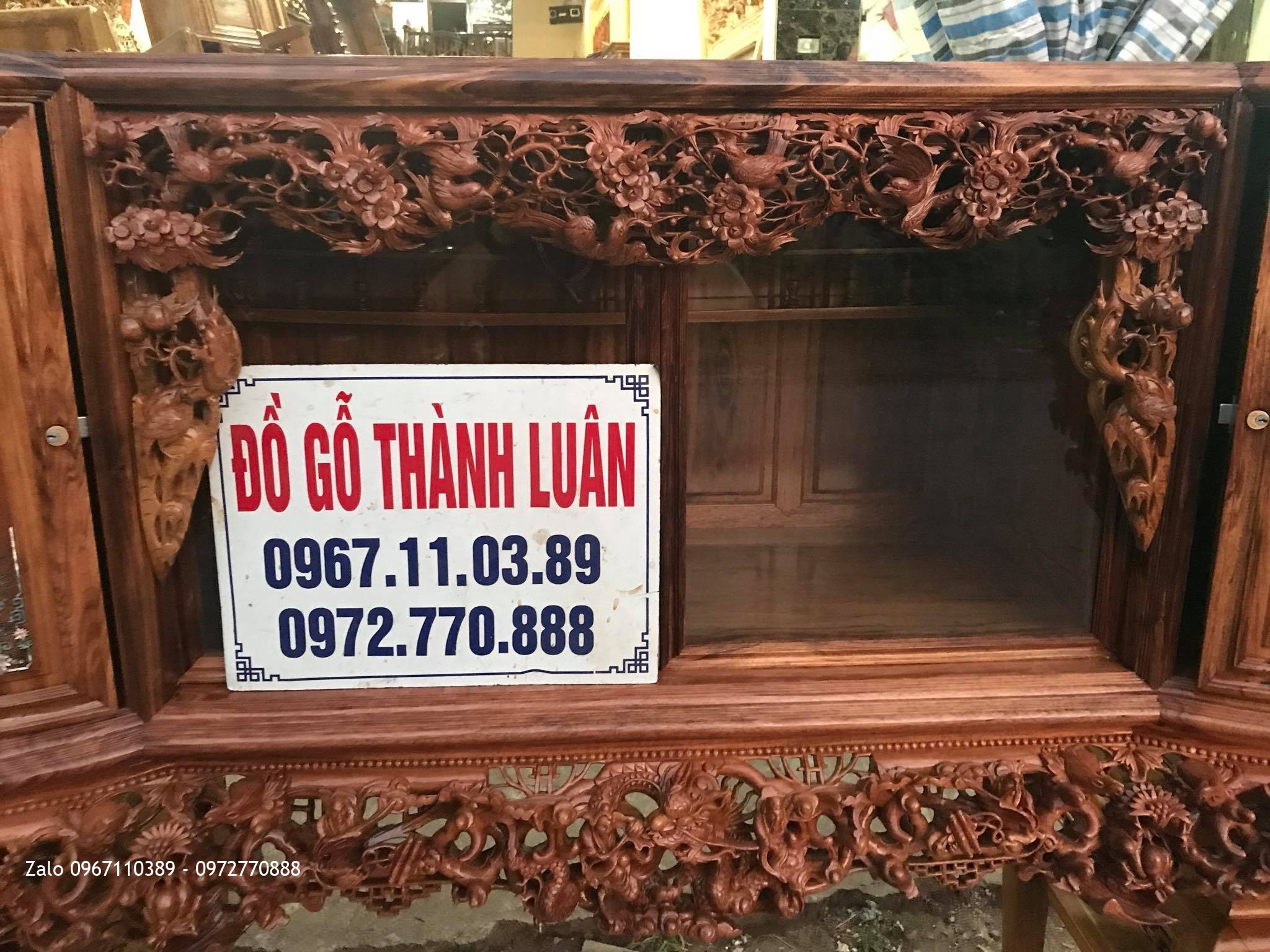Tủ Chè Cánh Cong Gỗ Gụ Ta Quảng Bình Víp. Khách Hưng Yên.