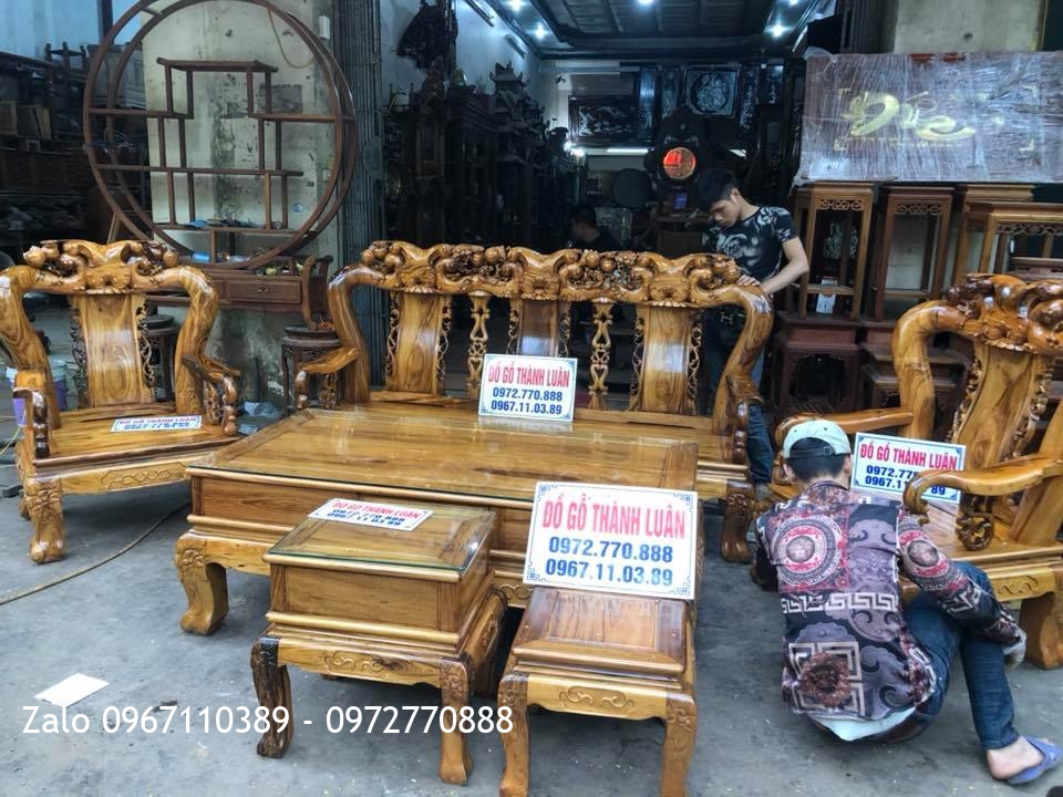 Bộ Ghế Gụ Ta Quảng Bình Chọn Vân. Khách Hải Phòng