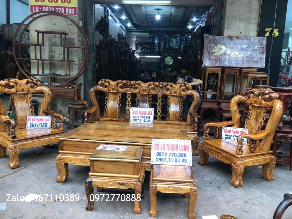 Bộ Ghế Gụ Ta Quảng Bình Chọn Vân. Khách Hải Phòng