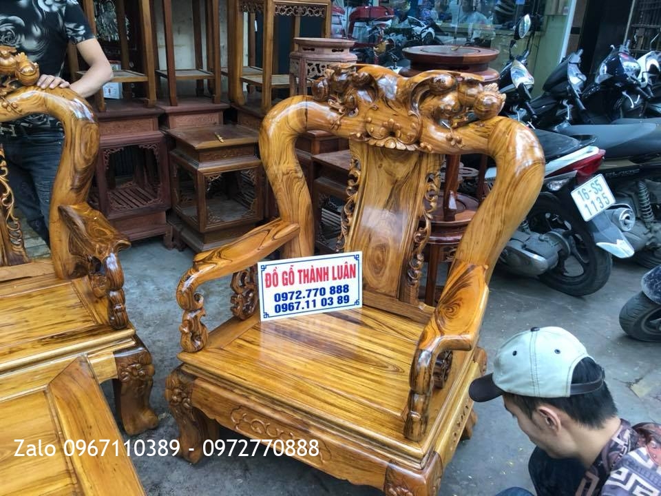 Bộ Ghế Gụ Ta Quảng Bình Chọn Vân. Khách Hải Phòng.