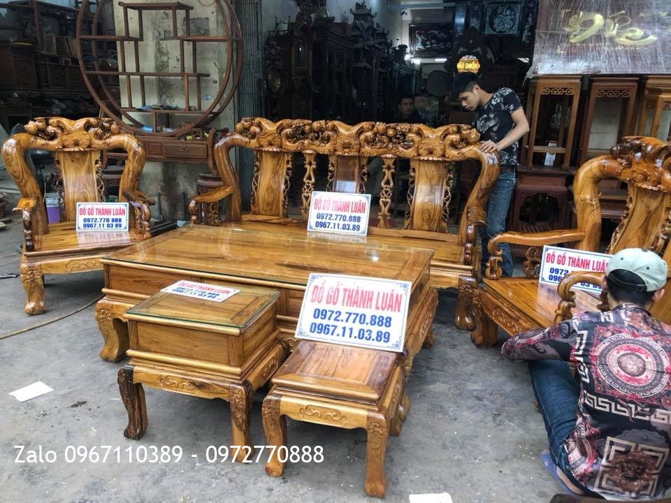 Bộ Ghế Gụ Ta Quảng Bình Chọn Vân. Khách Hải Phòng.,