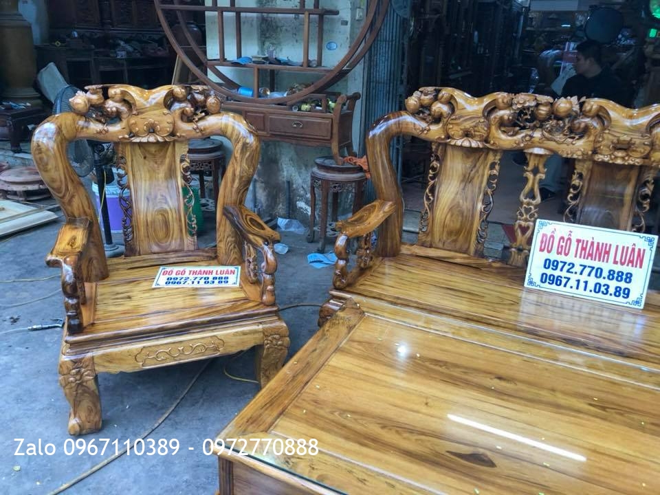 Bộ Ghế Gụ Ta Quảng Bình Chọn Vân. Khách Hải Phòng.