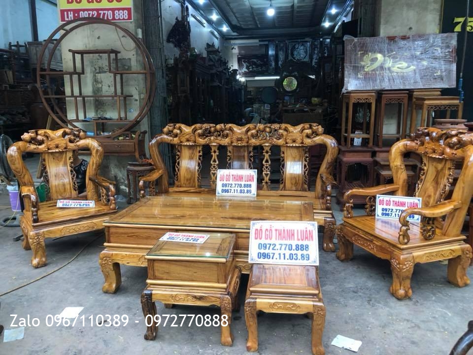 Bộ Ghế Gụ Ta Quảng Bình Chọn Vân. Khách Hải Phòng.: