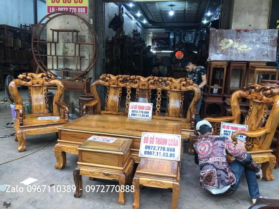 Bộ Ghế Gụ Ta Quảng Bình Chọn Vân. Khách Hải Phòng