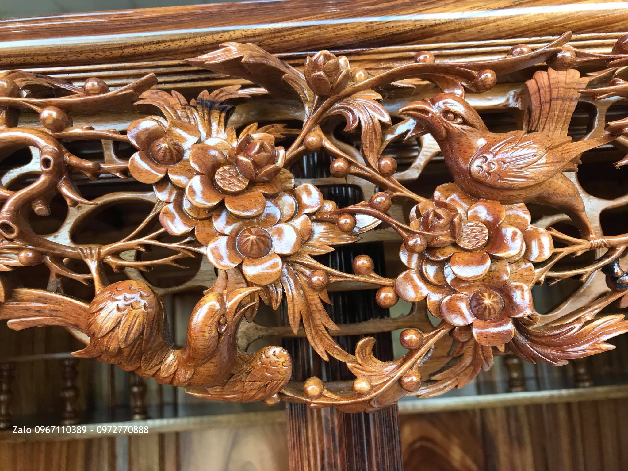 Tủ Chè Gỗ Gụ Ta Quảng Bình Víp. Bệ Bát Tiên, Lèo Mai Điểu. Khách Hưng Yên..