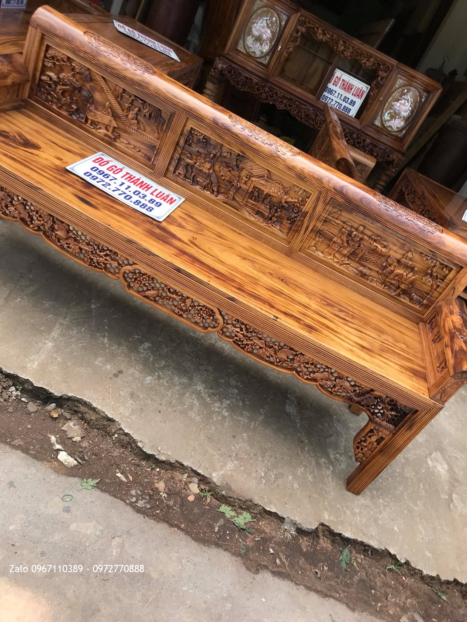 2 Bộ Trường Kỷ Tam Quốc .Tủ Chè Gỗ Gụ Ta Vân Vip. Khách Hàng Khoái Châu Hưng Yên::,