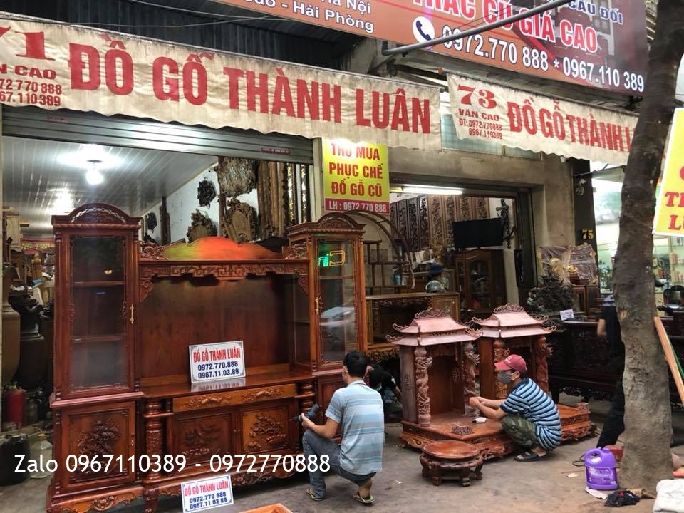 Tủ Kệ Tivi Ngăn Gian 2 Buồng Rượu Gỗ Hương Đỏ Lào,