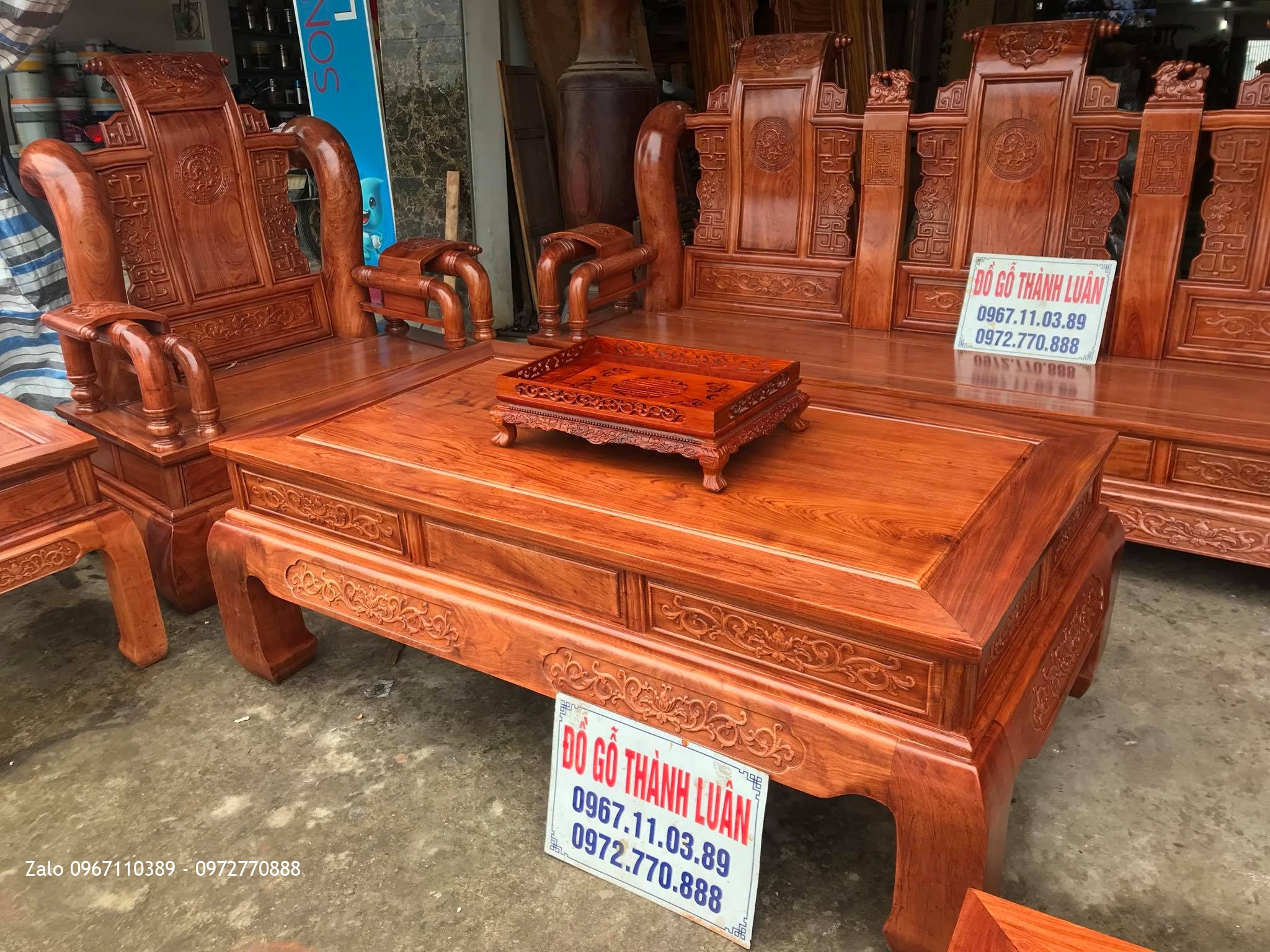 Bộ Bàn Ghế Tần Thuỷ Hoàng Cột 14 Vip, Chú Trắng Hưng Yên: