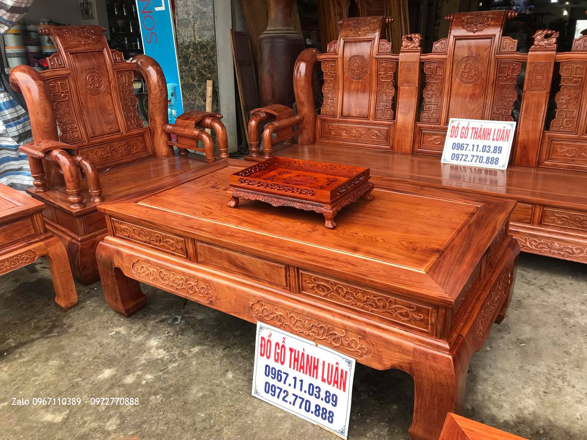 Bộ Bàn Ghế Tần Thuỷ Hoàng Cột 14 Vip, Chú Trắng Hưng Yên: