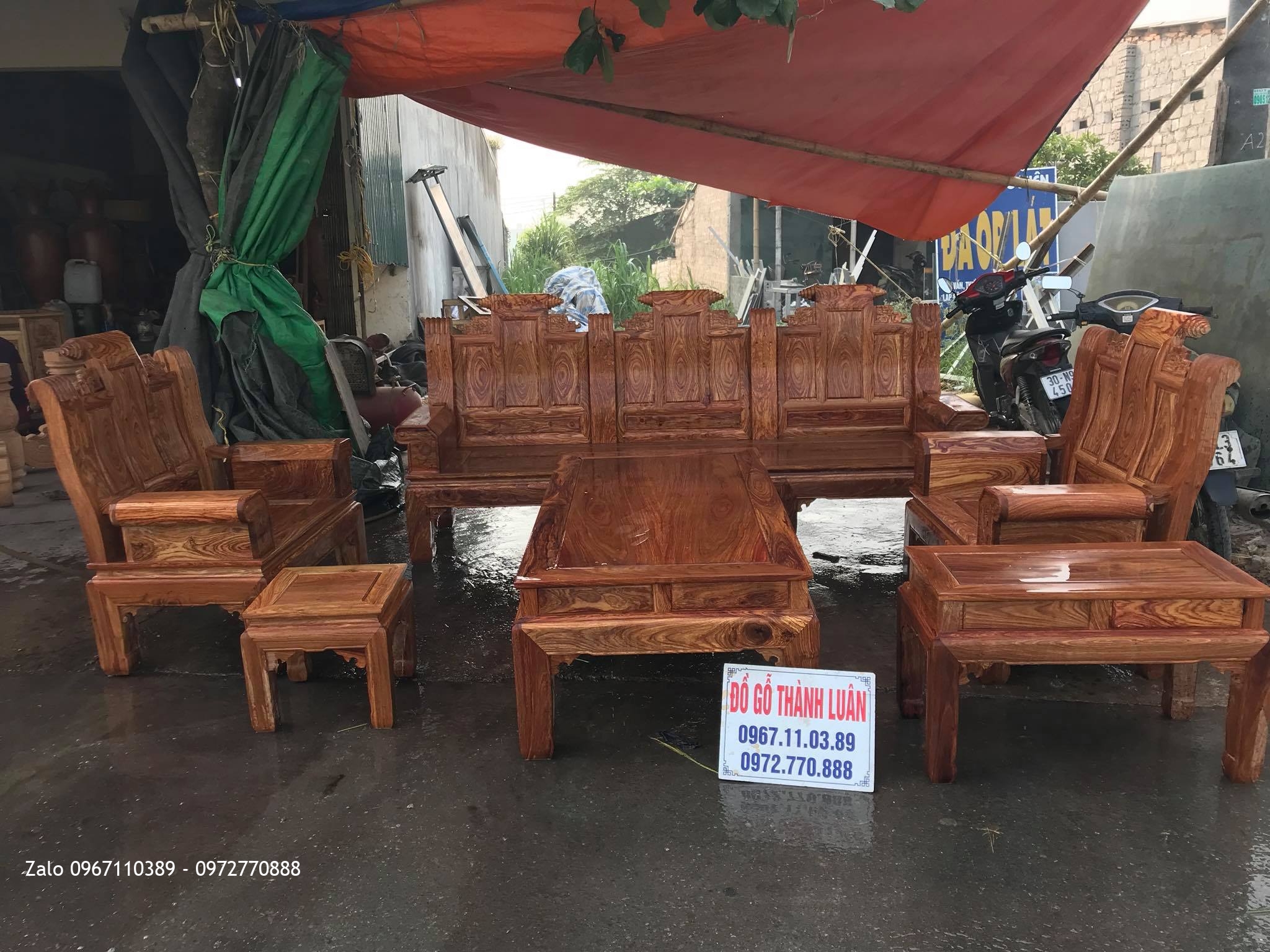 Bộ Ghế Âu Á Hộp Gỗ Hương Vân Đỏ Chọn Vân Víp