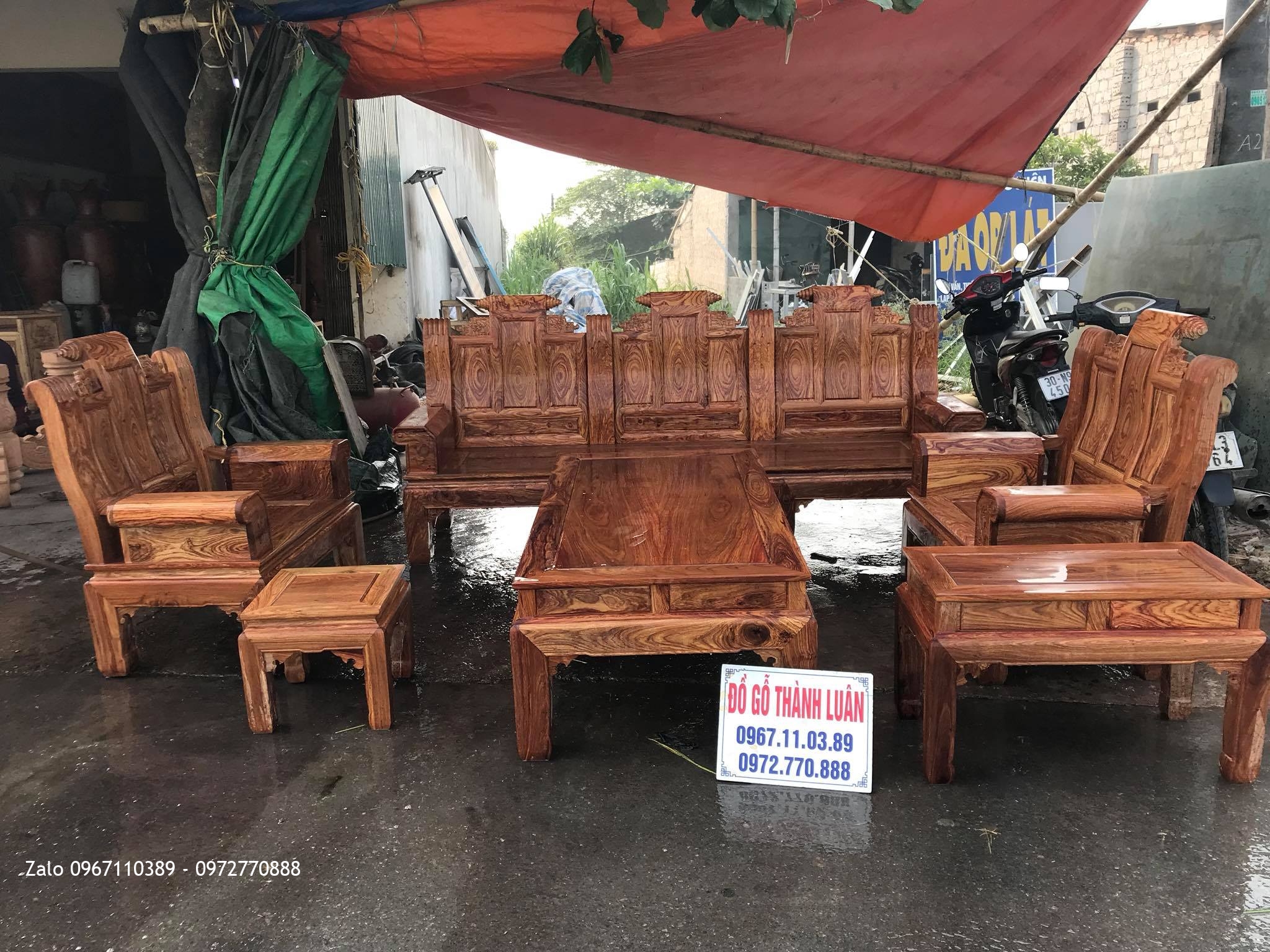 Bộ Ghế Âu Á Hộp Gỗ Hương Vân Đỏ Chọn Vân Víp