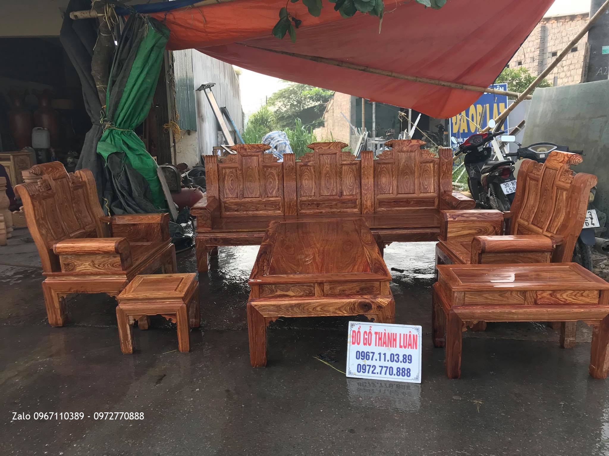 Bộ Ghế Âu Á Hộp Gỗ Hương Vân Đỏ Chọn Vân Víp