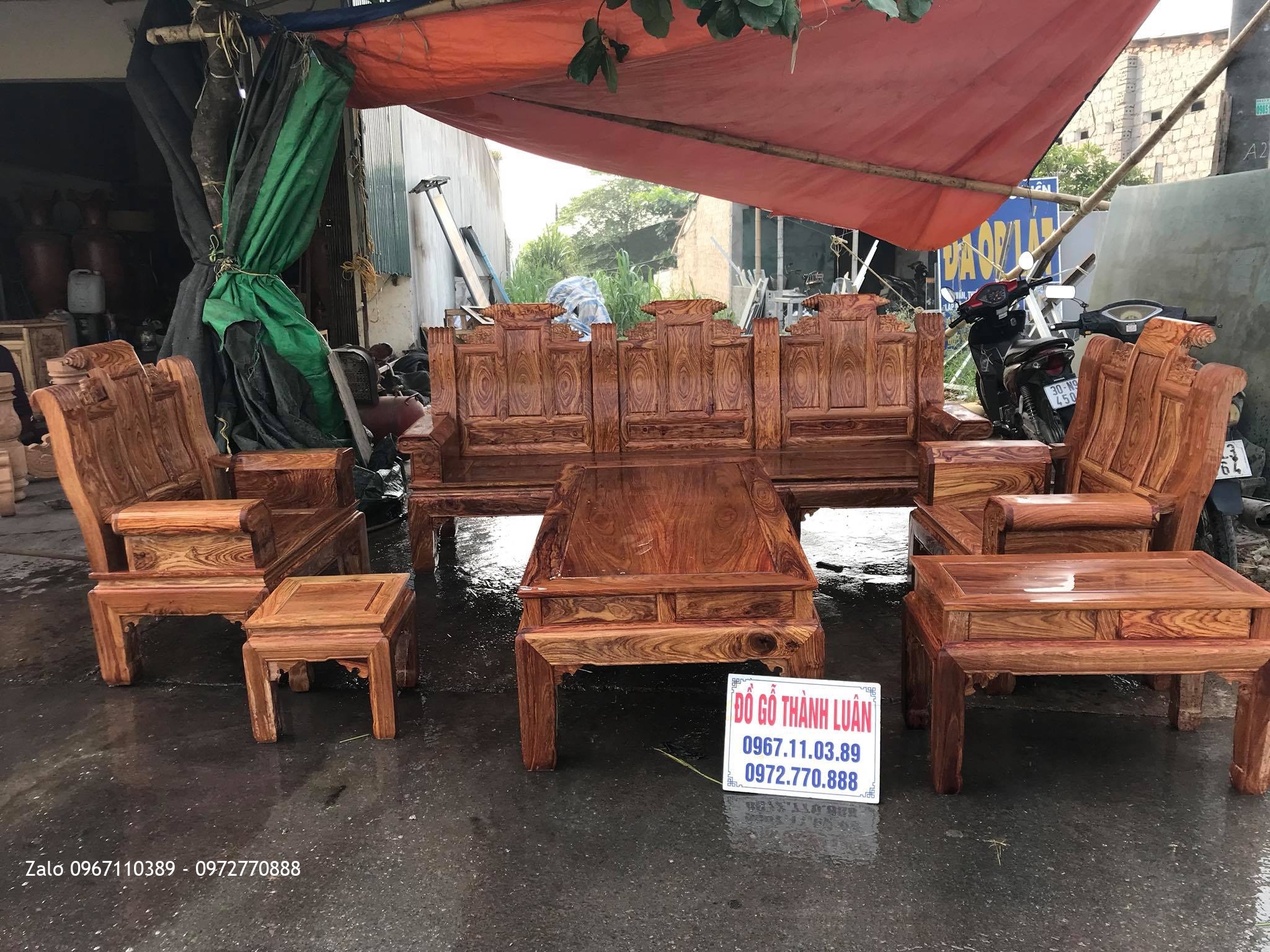 Bộ Ghế Âu Á Hộp Gỗ Hương Vân Đỏ Chọn Vân Víp