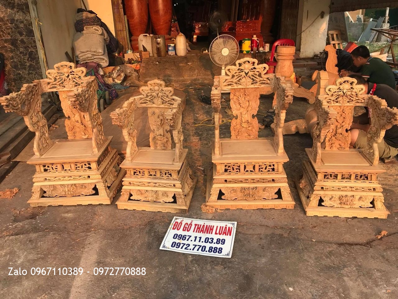 4 Chiếc Ngai Thờ (Ngai Vách) Gỗ Gụ