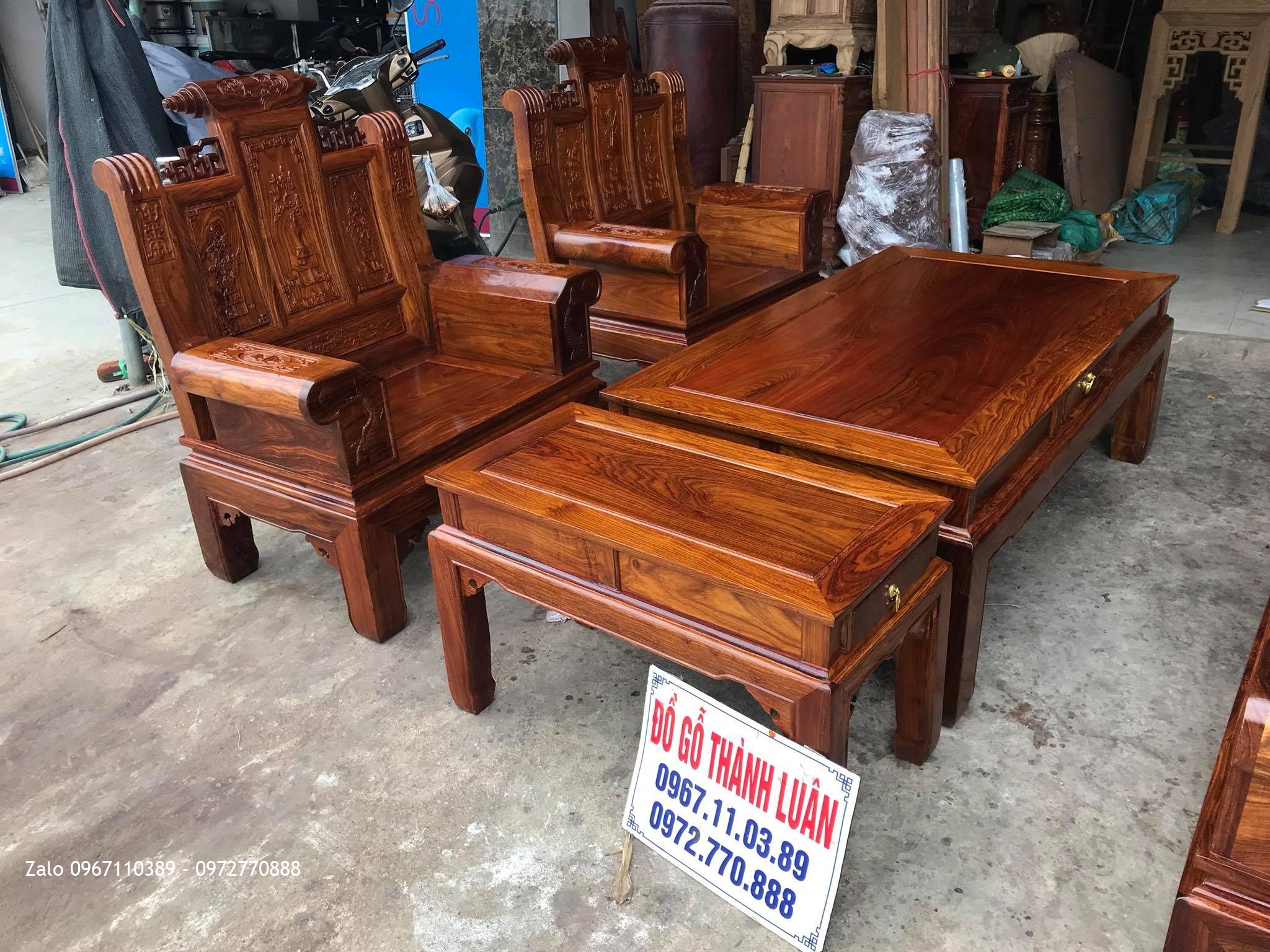 Bộ Bàn Ghế Âu Á Hộp Gỗ Hương Vân Đỏ Nam Phi, Anh Hải Hiền - Ba Vì Hà Nội
