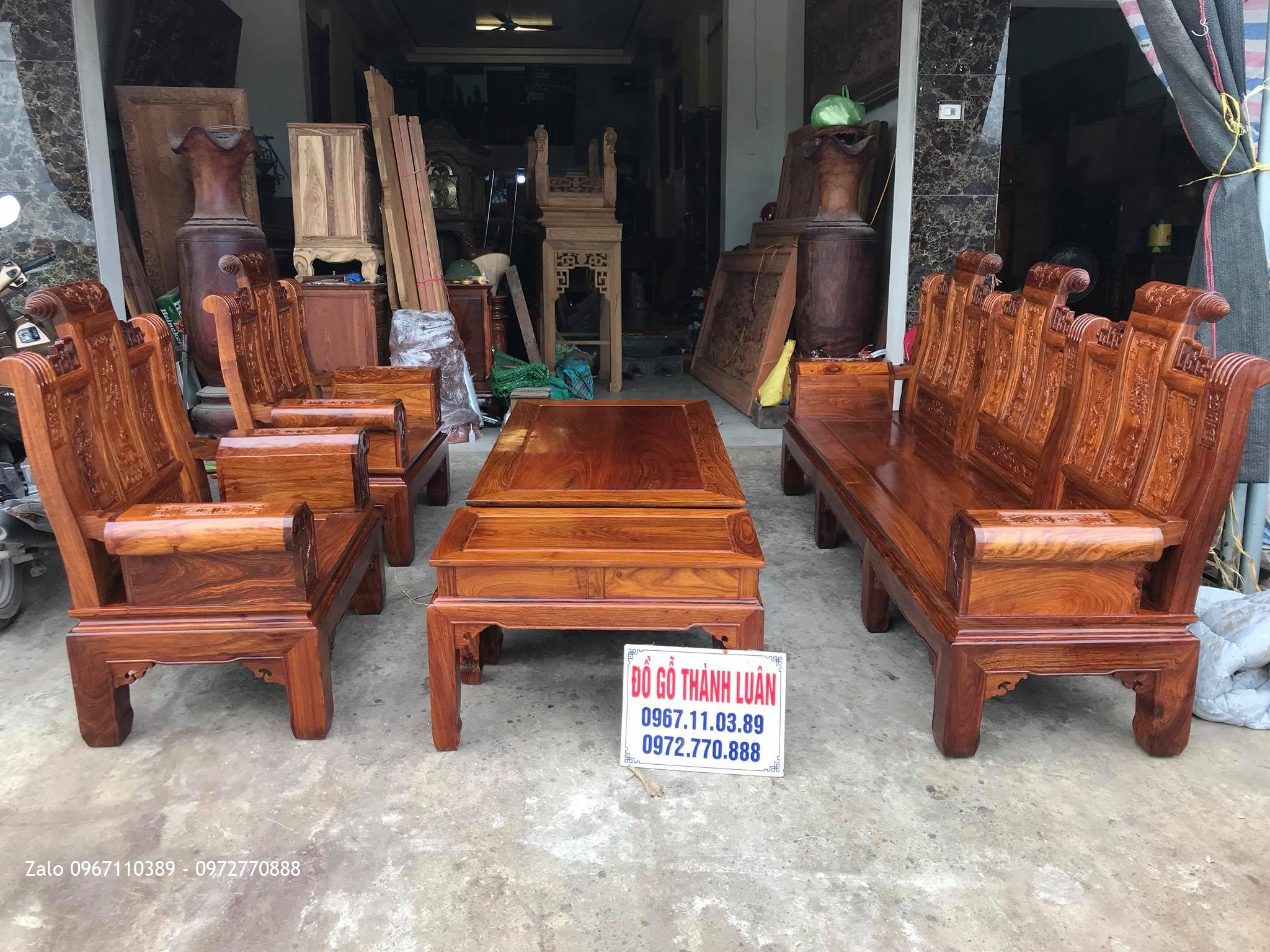Bộ Bàn Ghế Âu Á Hộp Gỗ Hương Vân Đỏ Nam Phi, Anh Hải Hiền - Ba Vì Hà Nội