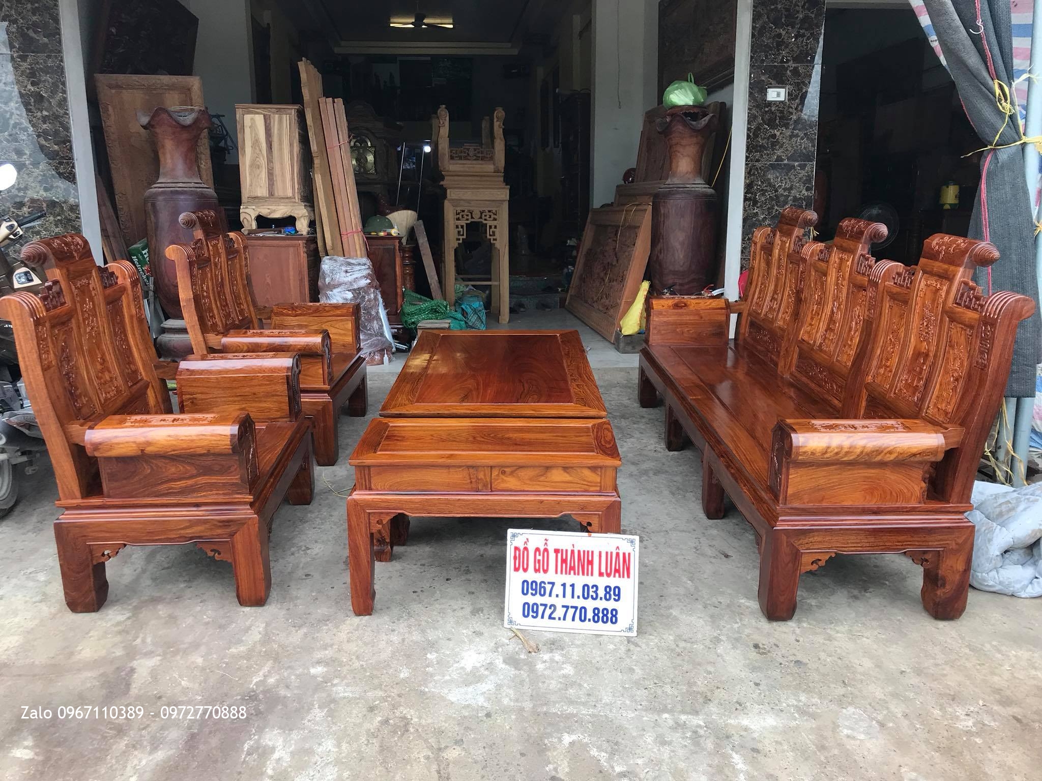 Bộ Bàn Ghế Âu Á Hộp Gỗ Hương Vân Đỏ Nam Phi, Anh Hải Hiền - Ba Vì Hà Nội