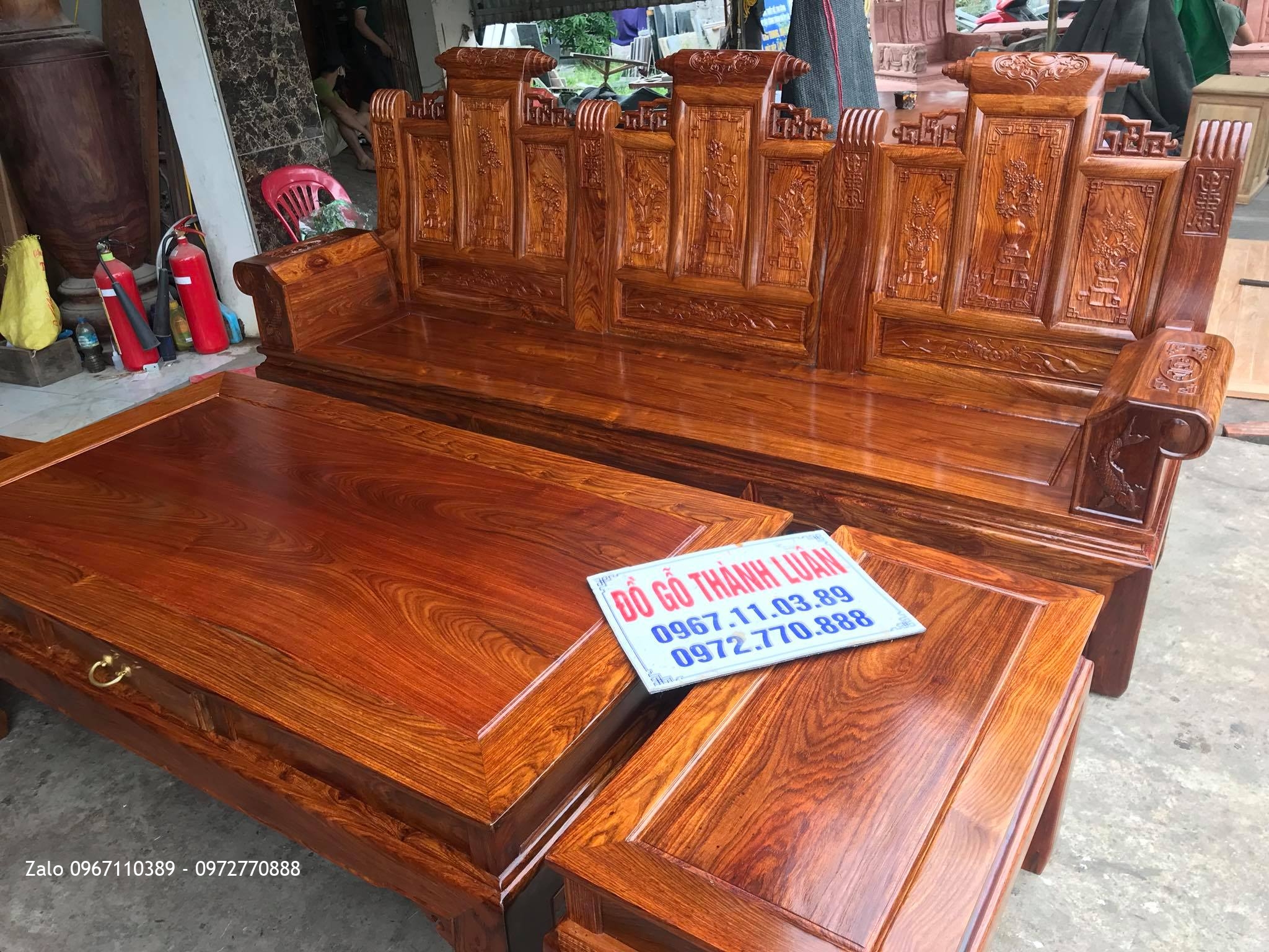 Bộ Bàn Ghế Âu Á Hộp Gỗ Hương Vân Đỏ Nam Phi, Anh Hải Hiền - Ba Vì Hà Nội.