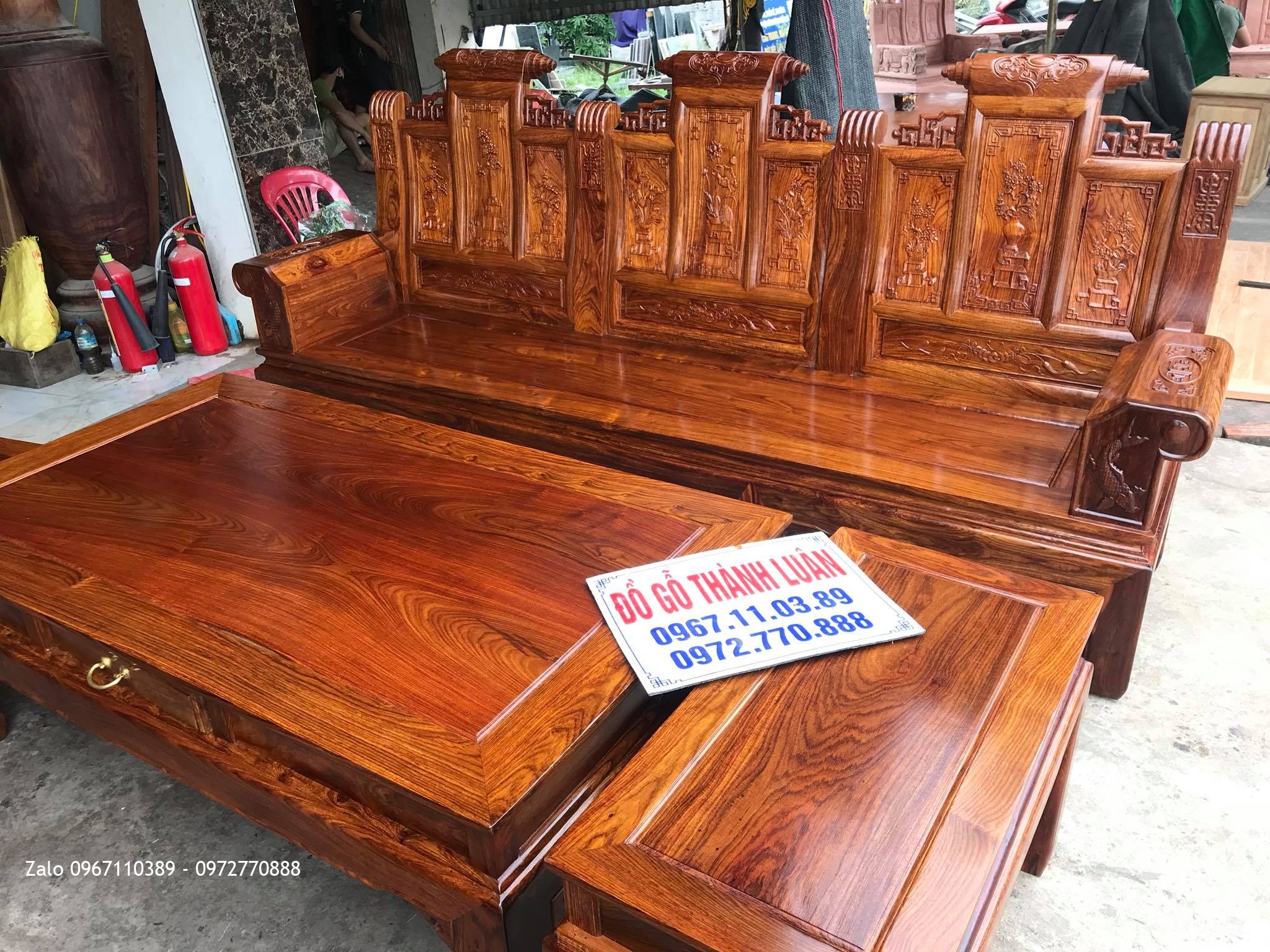 Bộ Bàn Ghế Âu Á Hộp Gỗ Hương Vân Đỏ Nam Phi, Anh Hải Hiền - Ba Vì Hà Nội.