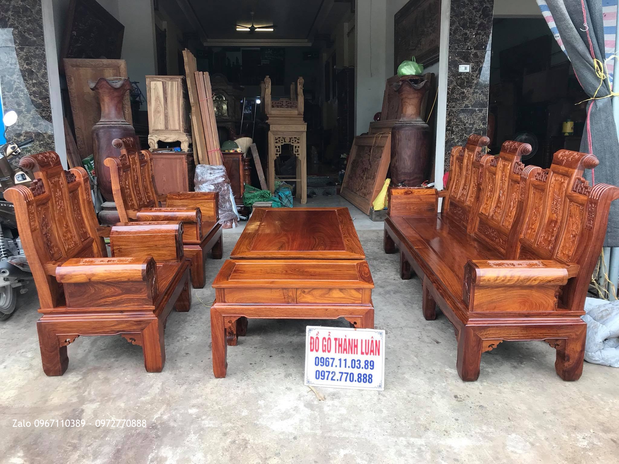 Bộ Bàn Ghế Âu Á Hộp Gỗ Hương Vân Đỏ Nam Phi, Anh Hải Hiền - Ba Vì Hà Nội