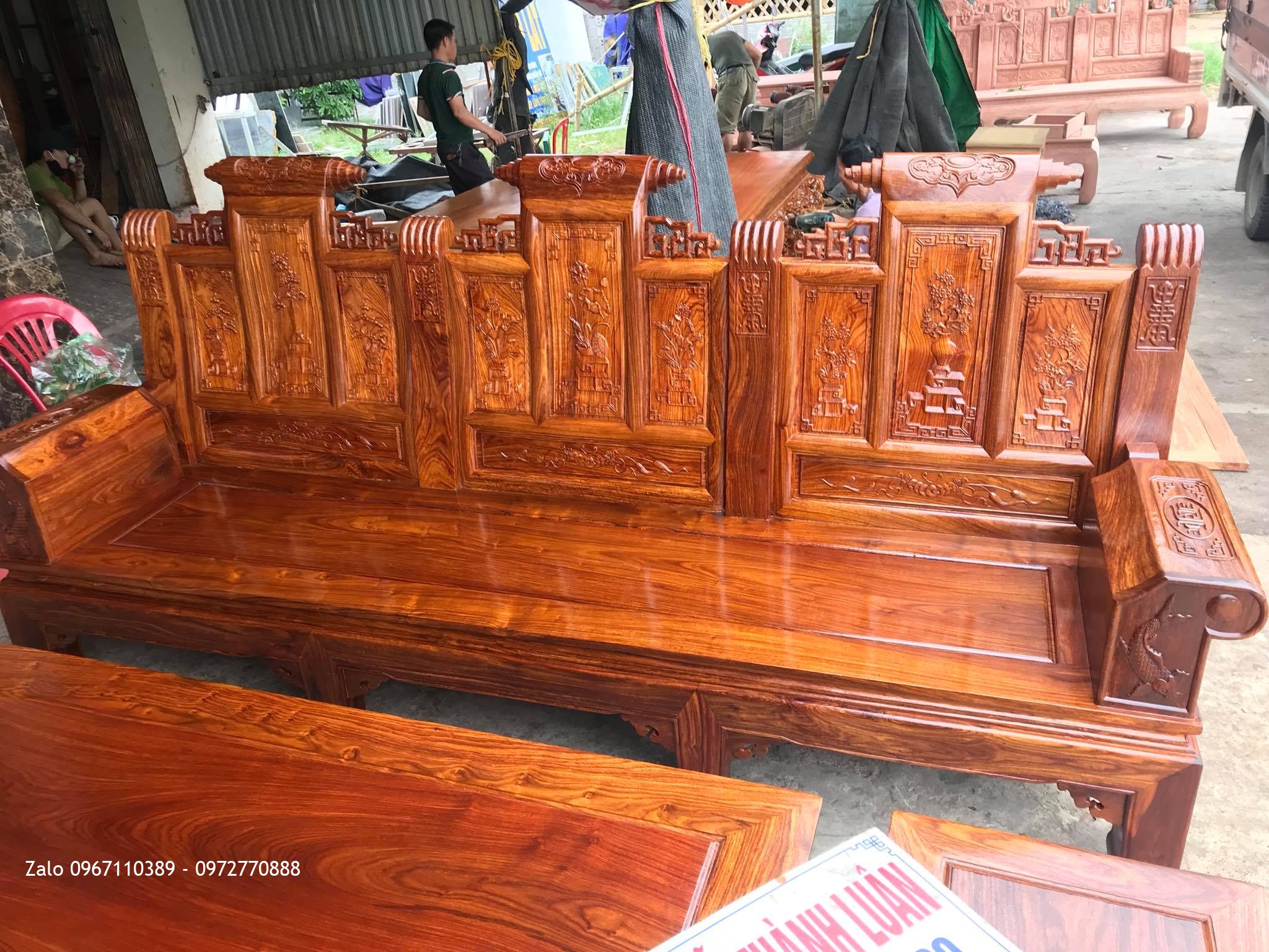 Bộ Bàn Ghế Âu Á Hộp Gỗ Hương Vân Đỏ Nam Phi, Anh Hải Hiền - Ba Vì Hà Nội: