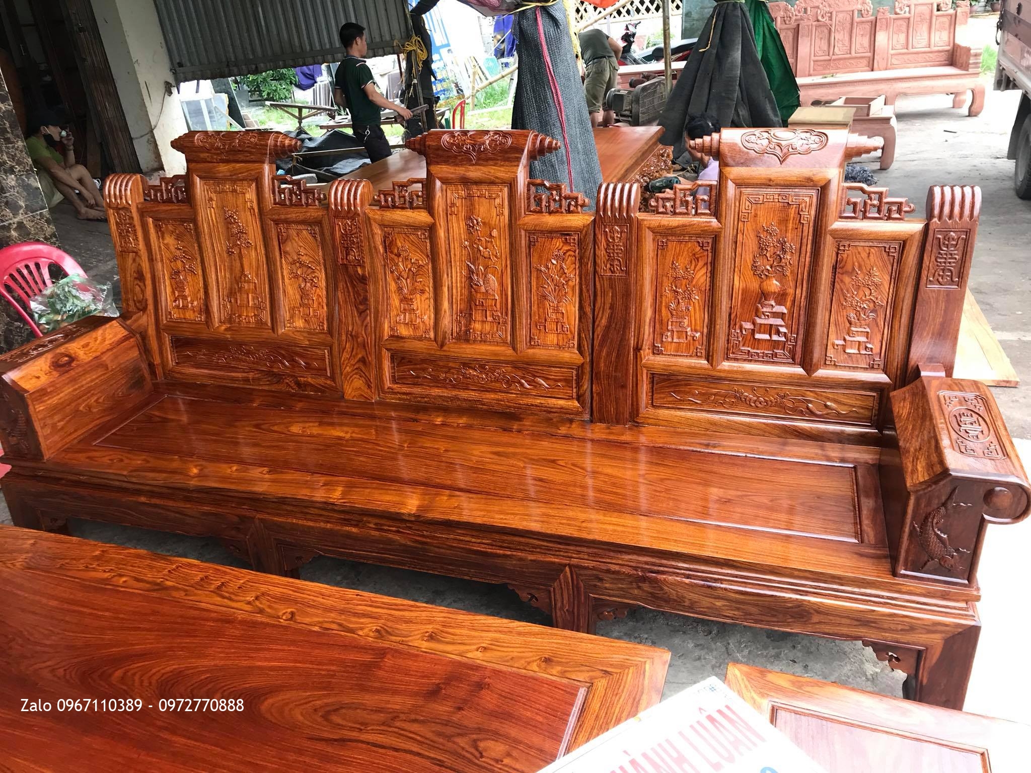 Bộ Bàn Ghế Âu Á Hộp Gỗ Hương Vân Đỏ Nam Phi, Anh Hải Hiền - Ba Vì Hà Nội: