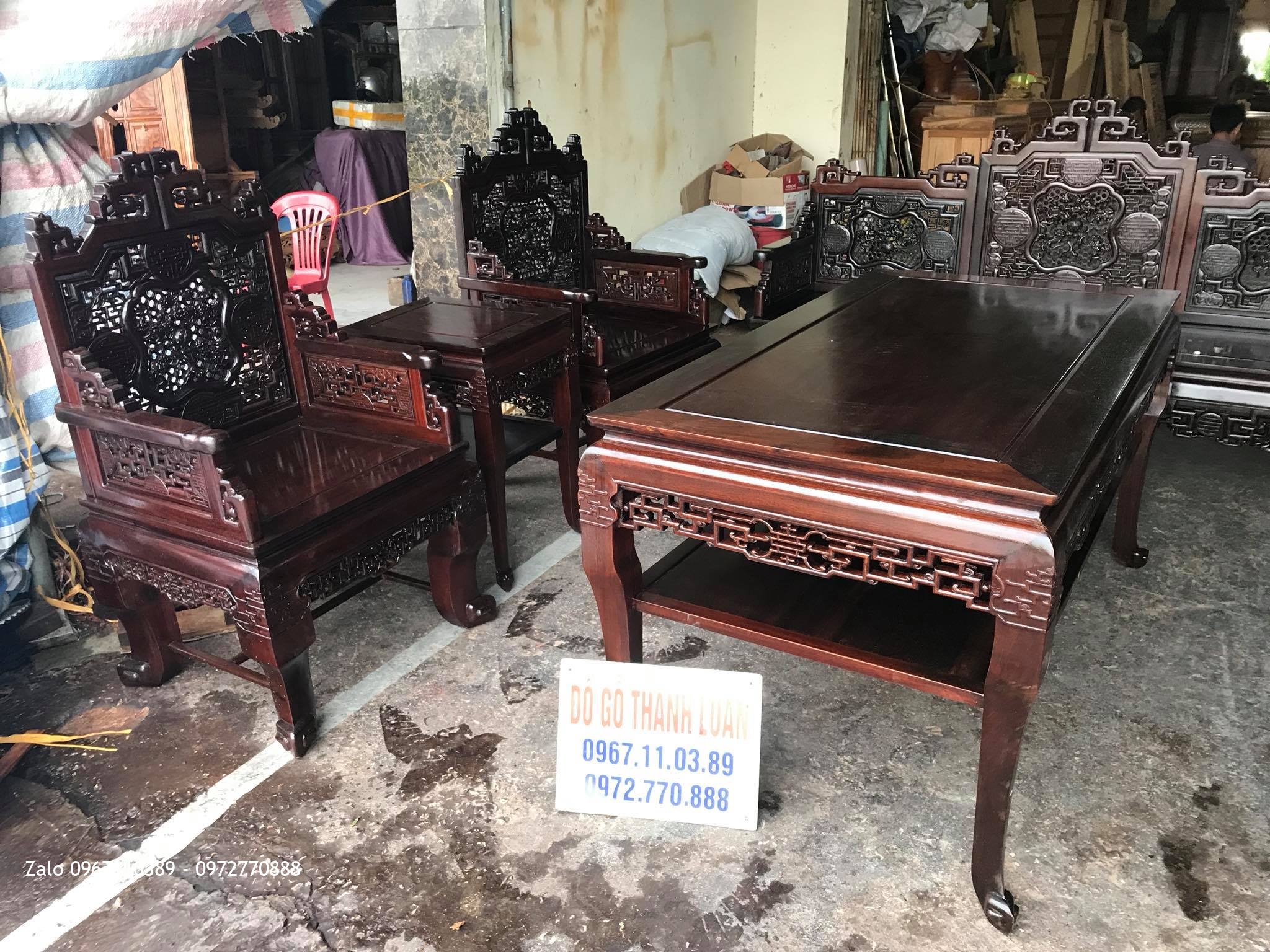 Bộ Trường Kỷ Huế Ngũ Lân 8 Món Gỗ Gụ Vip, Khách Cần Thơ.