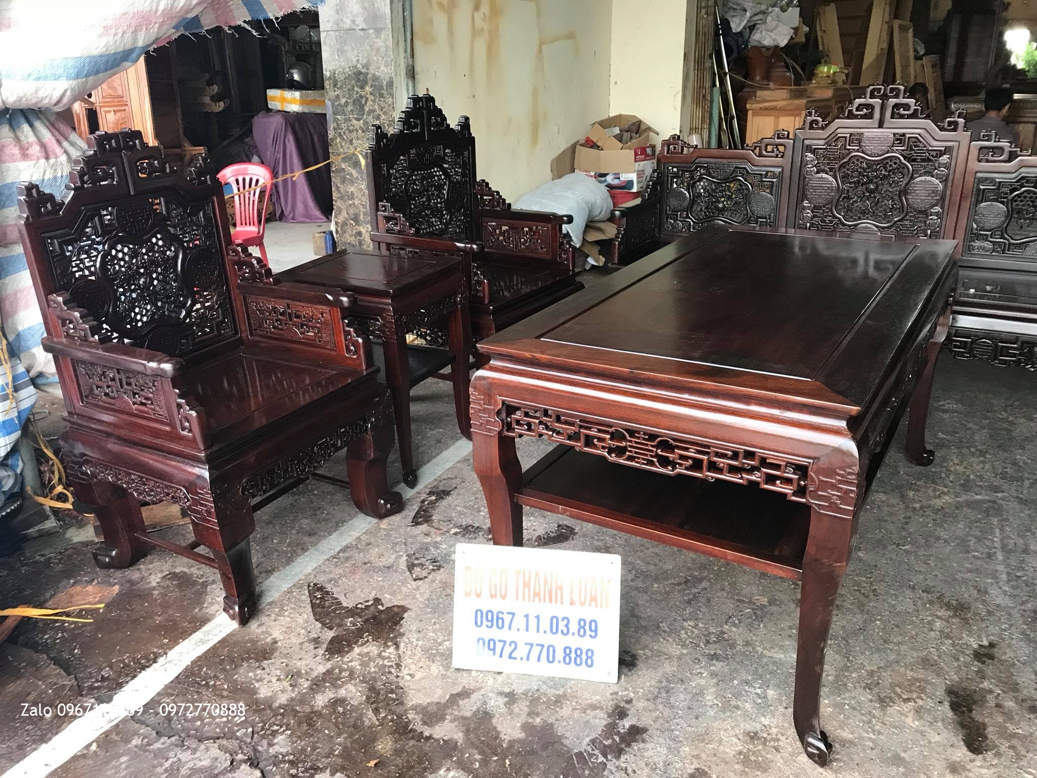 Bộ Trường Kỷ Huế Ngũ Lân 8 Món Gỗ Gụ Vip, Khách Cần Thơ.