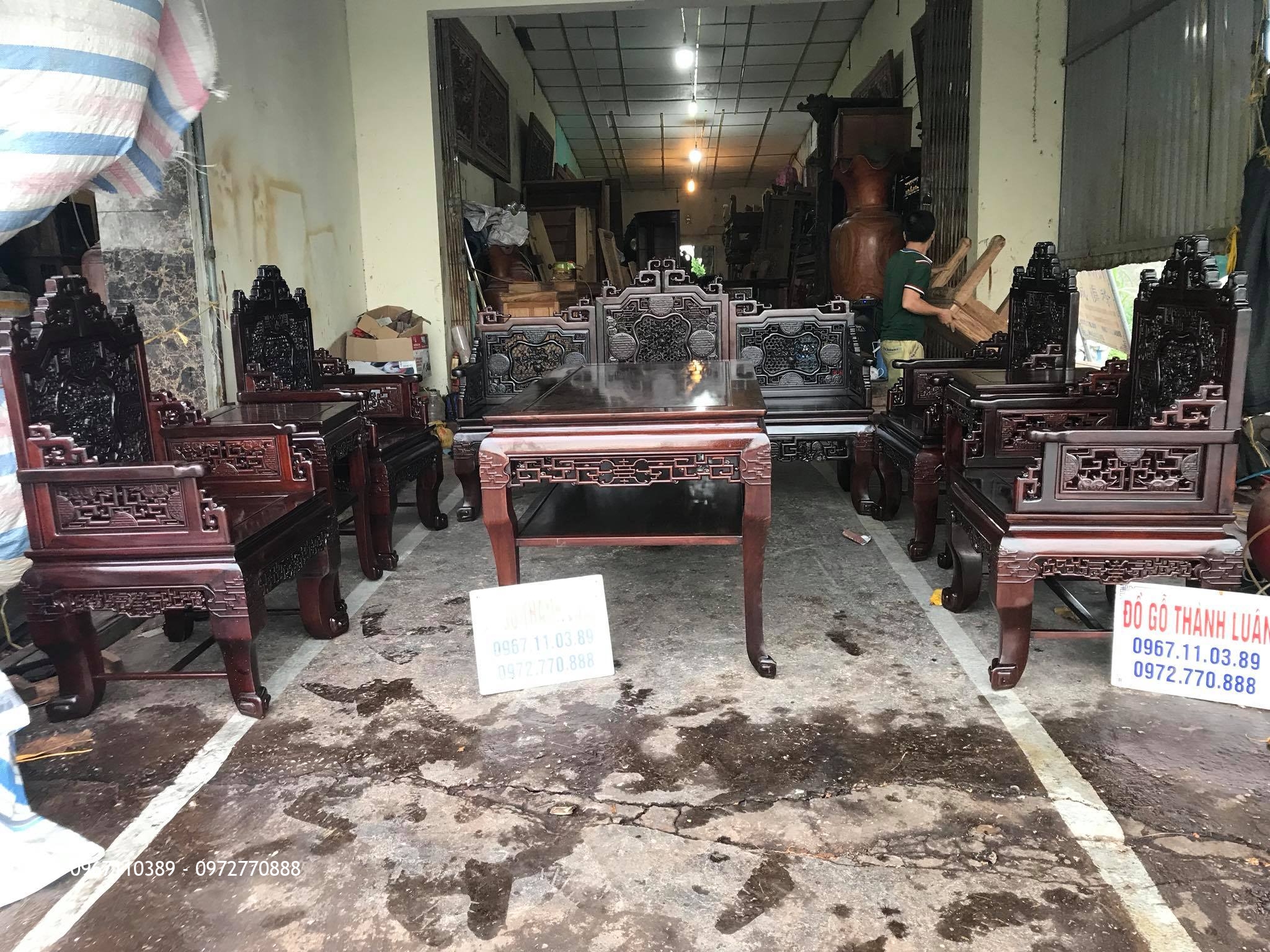 Bộ Trường Kỷ Huế Ngũ Lân 8 Món Gỗ Gụ Vip, Khách Cần Thơ.