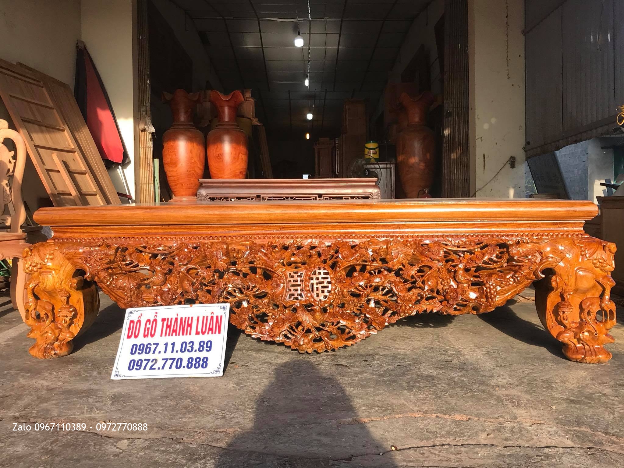 Sập Thập Điểu Quần Mai Tứ Diện Gỗ Gụ,Chú Hải Tp Ninh Bình