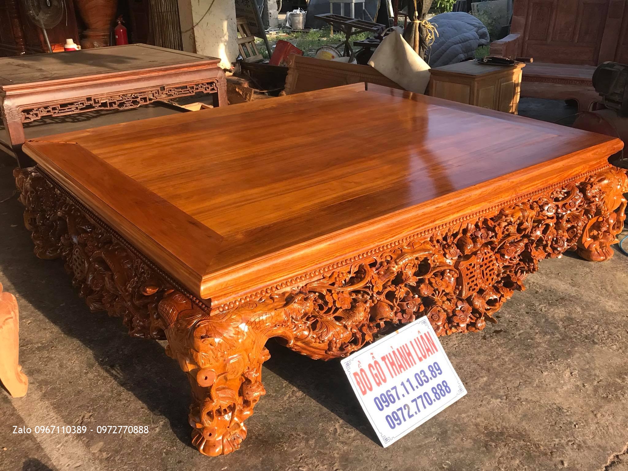 Sập Thập Điểu Quần Mai Tứ Diện Gỗ Gụ,Chú Hải Tp Ninh Bình,