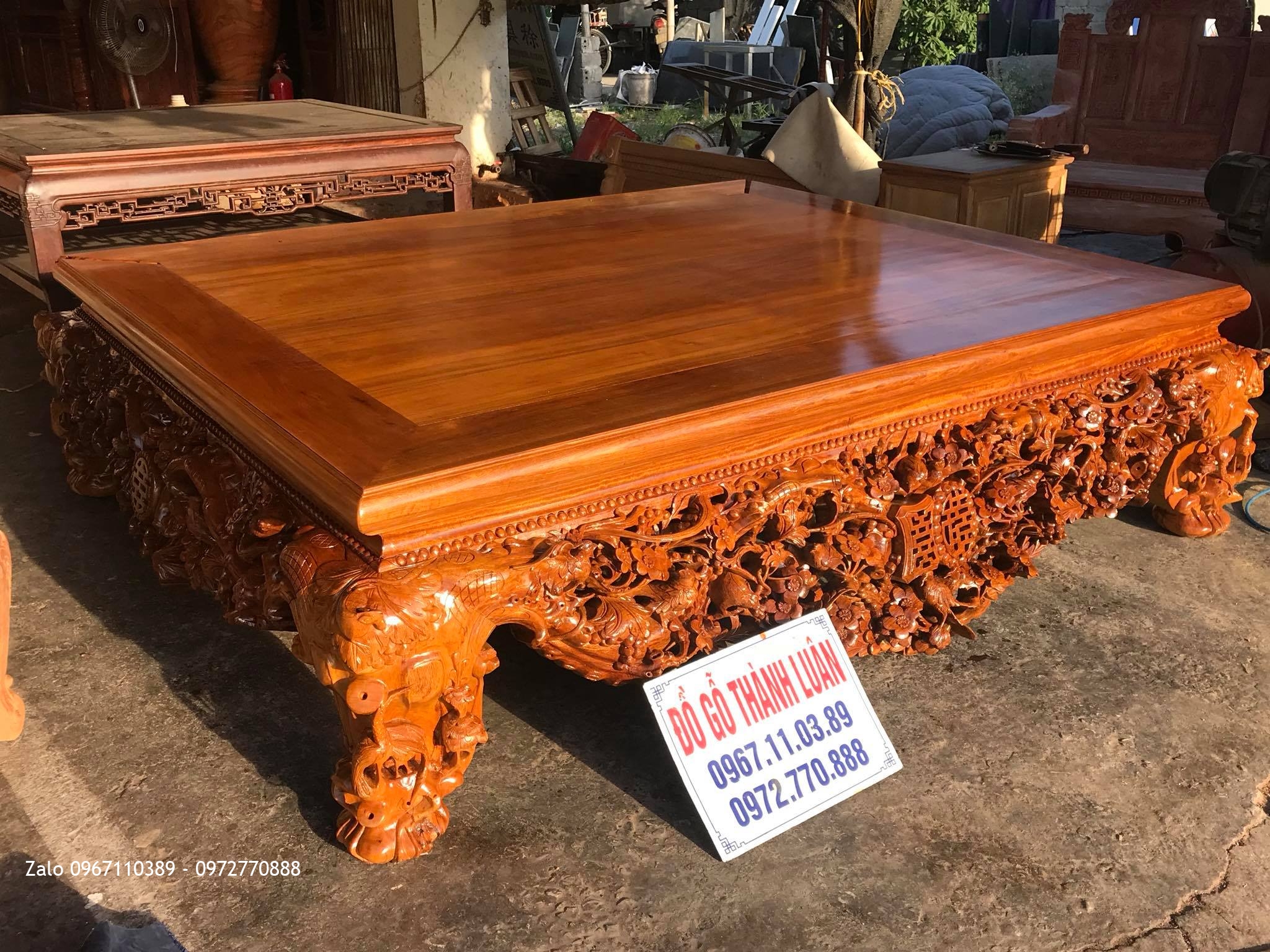 Sập Thập Điểu Quần Mai Tứ Diện Gỗ Gụ,Chú Hải Tp Ninh Bình.