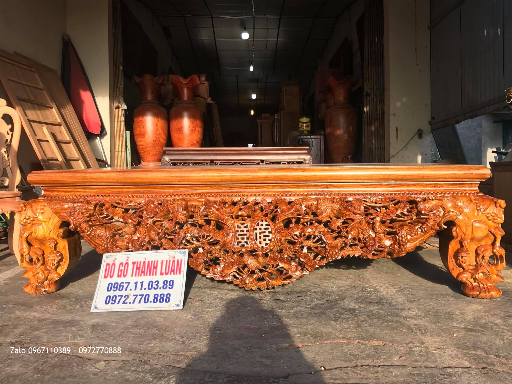 Sập Thập Điểu Quần Mai Tứ Diện Gỗ Gụ,Chú Hải Tp Ninh Bình.