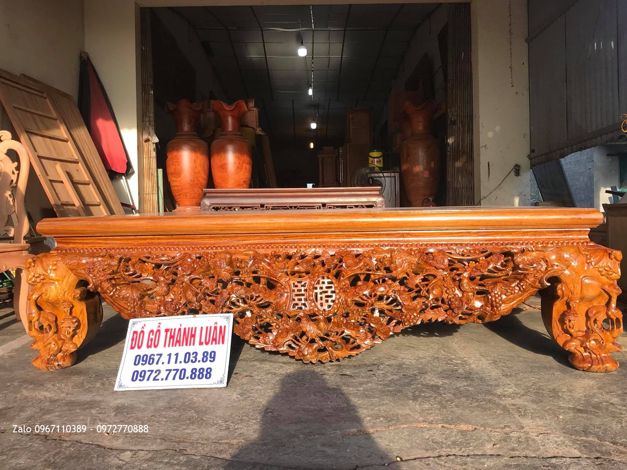 Sập Thập Điểu Quần Mai Tứ Diện Gỗ Gụ,Chú Hải Tp Ninh Bình