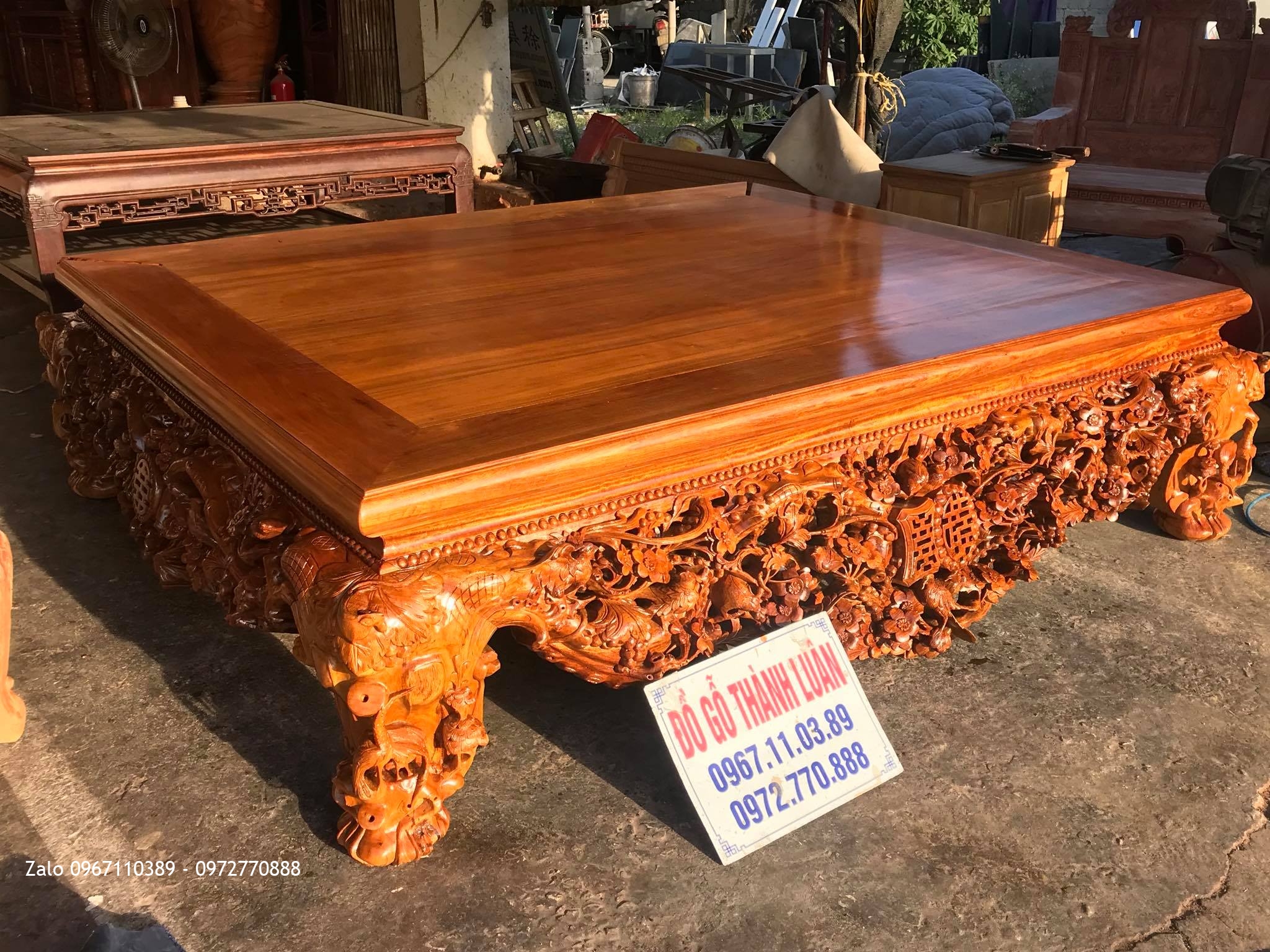 Sập Thập Điểu Quần Mai Tứ Diện Gỗ Gụ,Chú Hải Tp Ninh Bình: