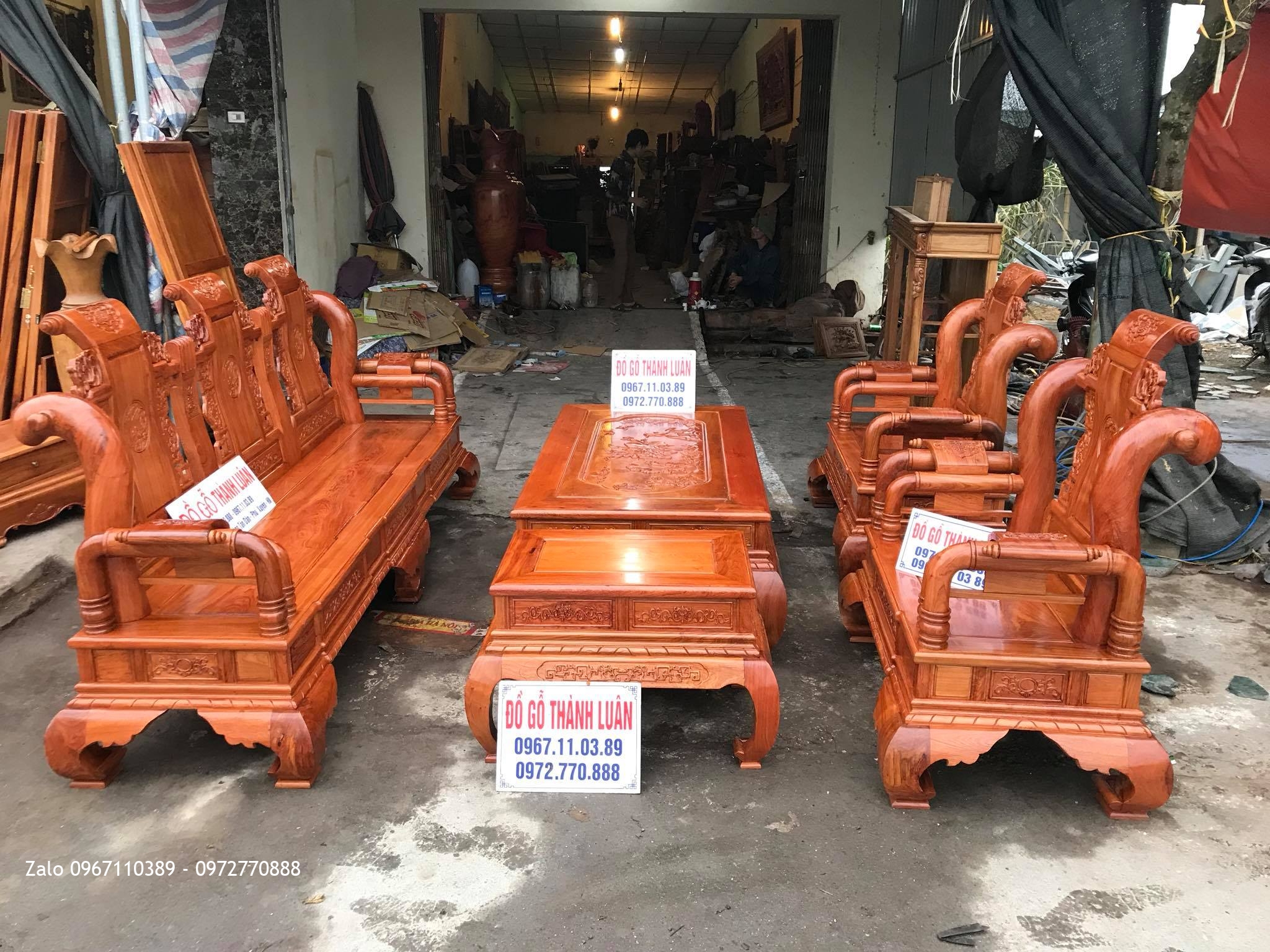 Bộ Ghế Tần Thuỷ Hoàng Gỗ Hương Cột Liền, A Tùng Phú Thọ