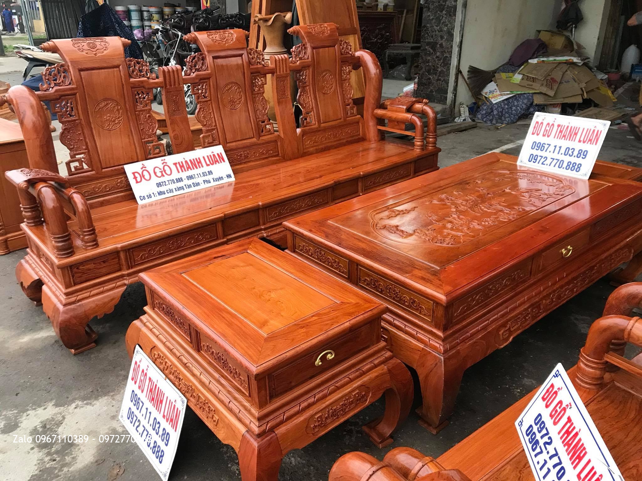 Bộ Ghế Tần Thuỷ Hoàng Gỗ Hương Cột Liền, A Tùng Phú Thọ::