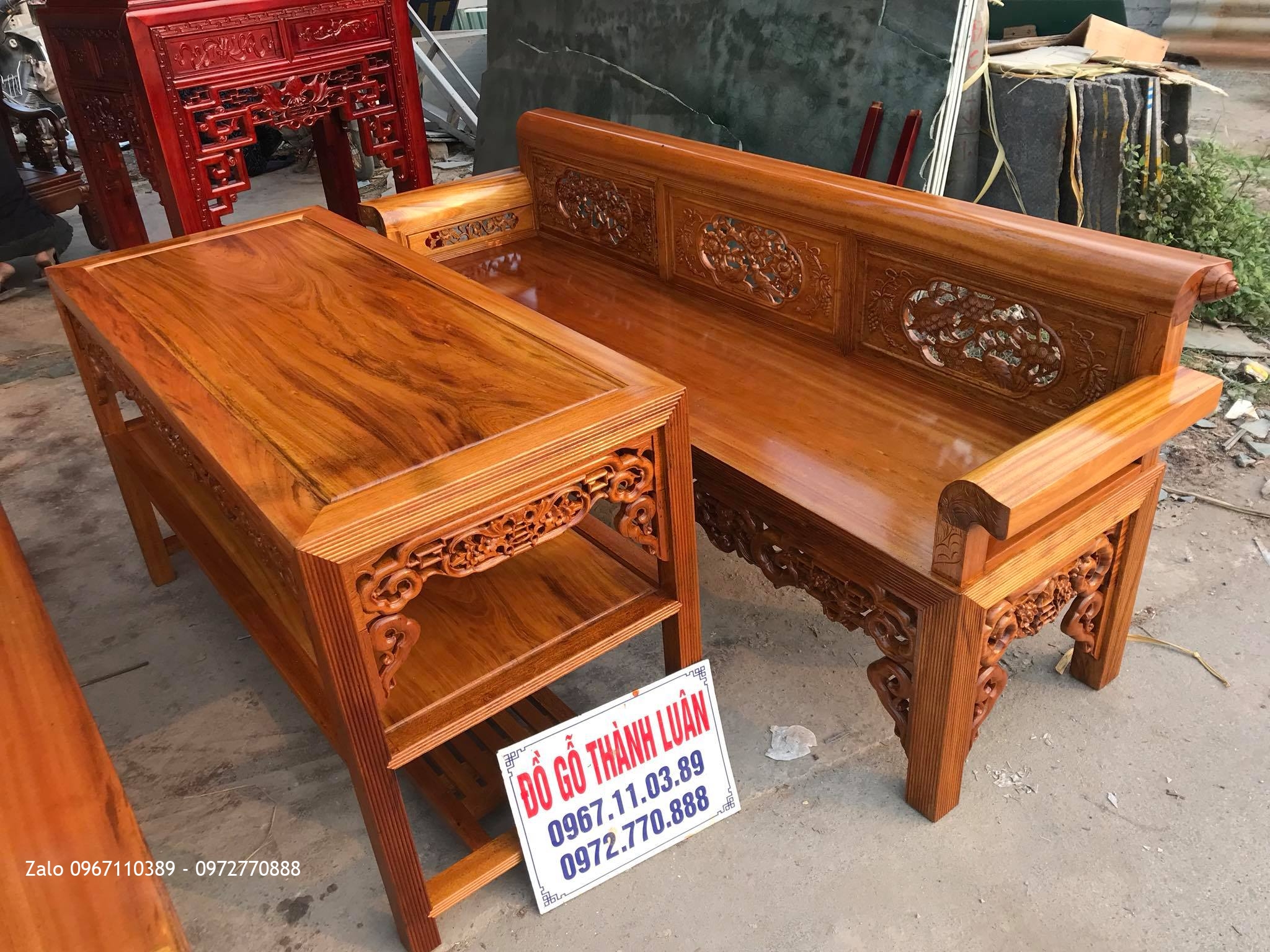 Bộ Trường Kỷ Gỗ Gụ, A Băng Yên Mỹ Hưng Yên.