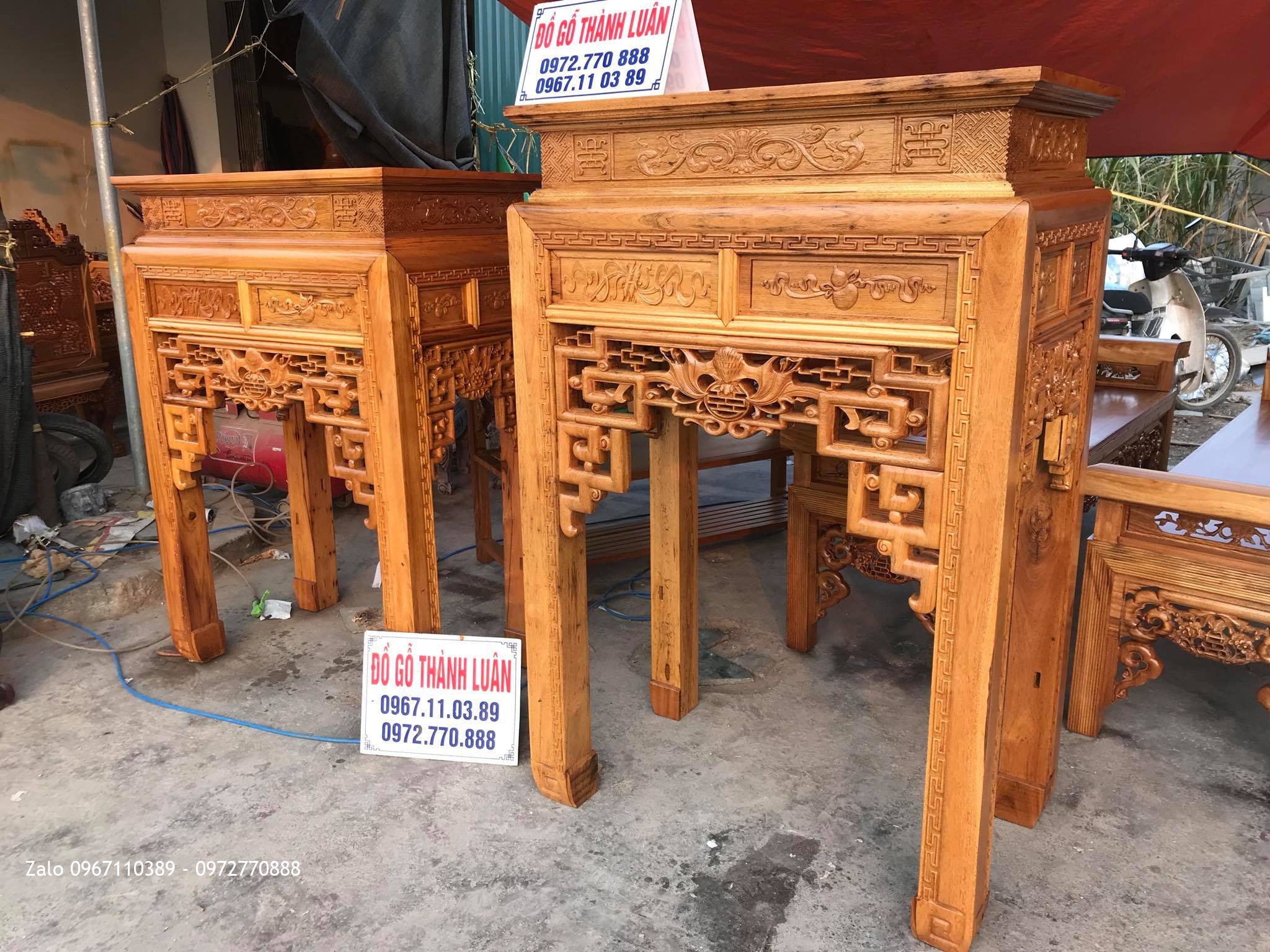 2 Chiếc Ban Thờ Triện Phúc Thọ Gỗ Gụ, Khách Tp Hải Phòng