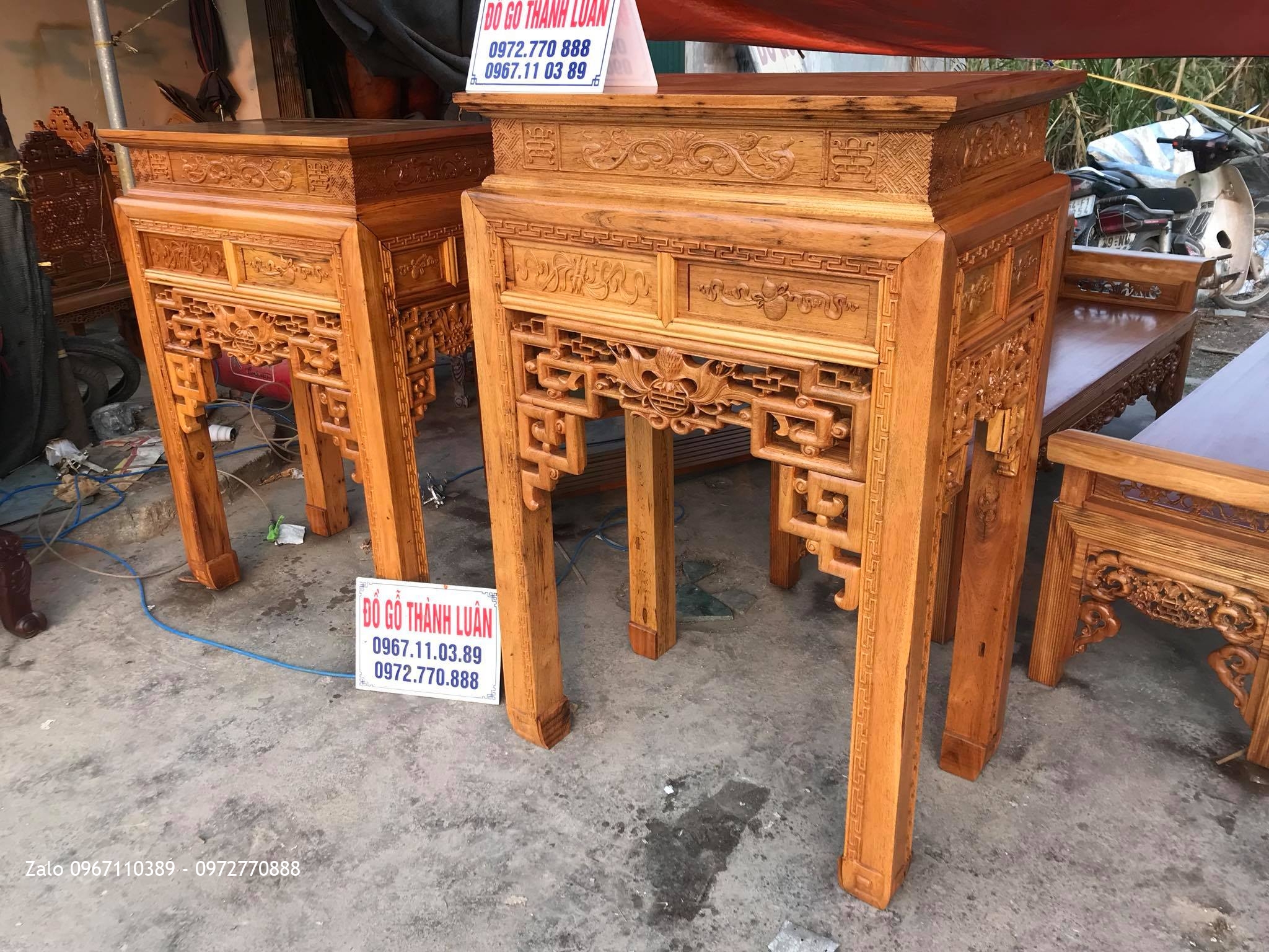 2 Chiếc Ban Thờ Triện Phúc Thọ Gỗ Gụ, Khách Tp Hải Phòng.