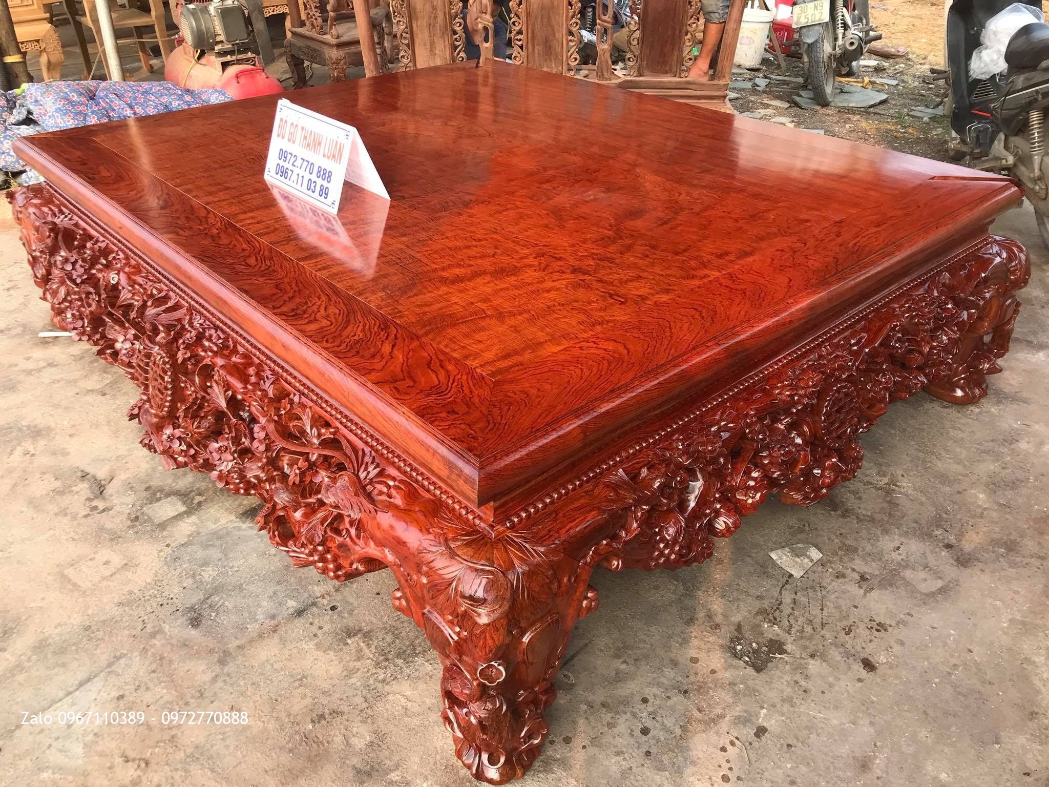 Sập Thập Điểu Quần Mai Gỗ Cẩm Lai, Mặt 1 Lá Vip, Chị Thảo Bình Phước