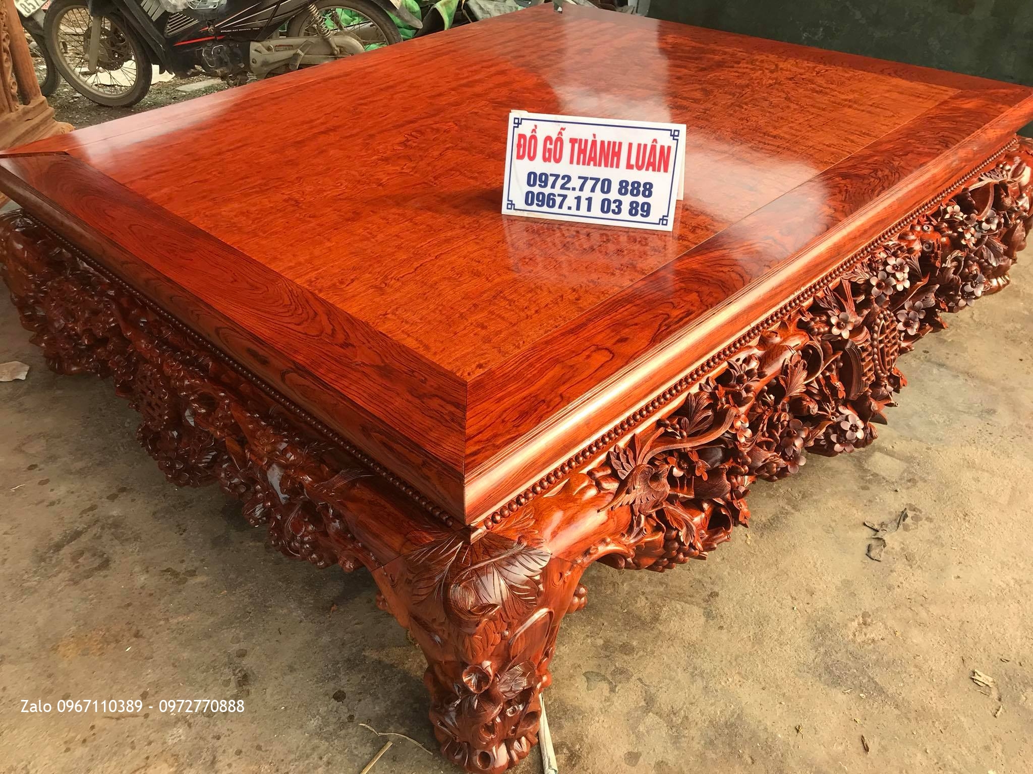 Sập Thập Điểu Quần Mai Gỗ Cẩm Lai, Mặt 1 Lá Vip, Chị Thảo Bình Phước.