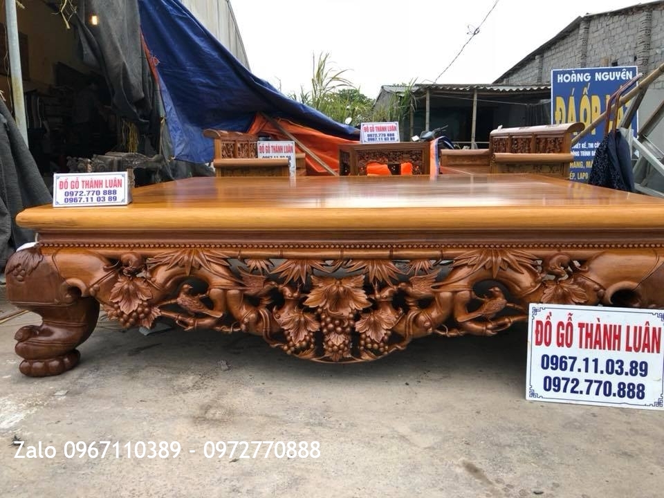 Sập Gụ Trúc Chíc Và Bộ Trường Kỷ Gỗ Gụ Đục Mẫu Tam Quốc. Chú Hà - Xuân Mai, Hà Nội