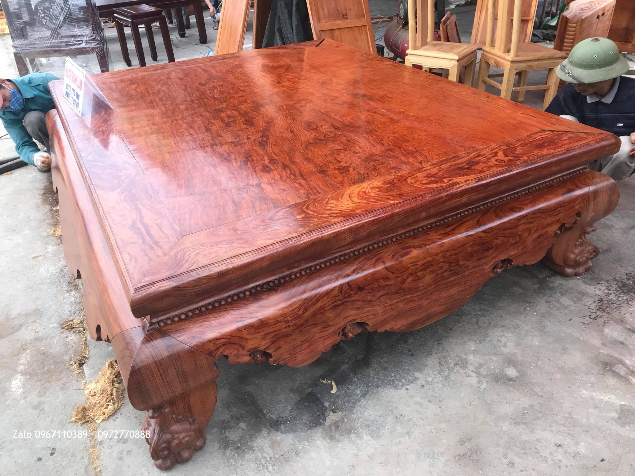 Sập Cẩm Lai Mặt 1 Lá Chọn Vân Đặc Sắc Số 12.