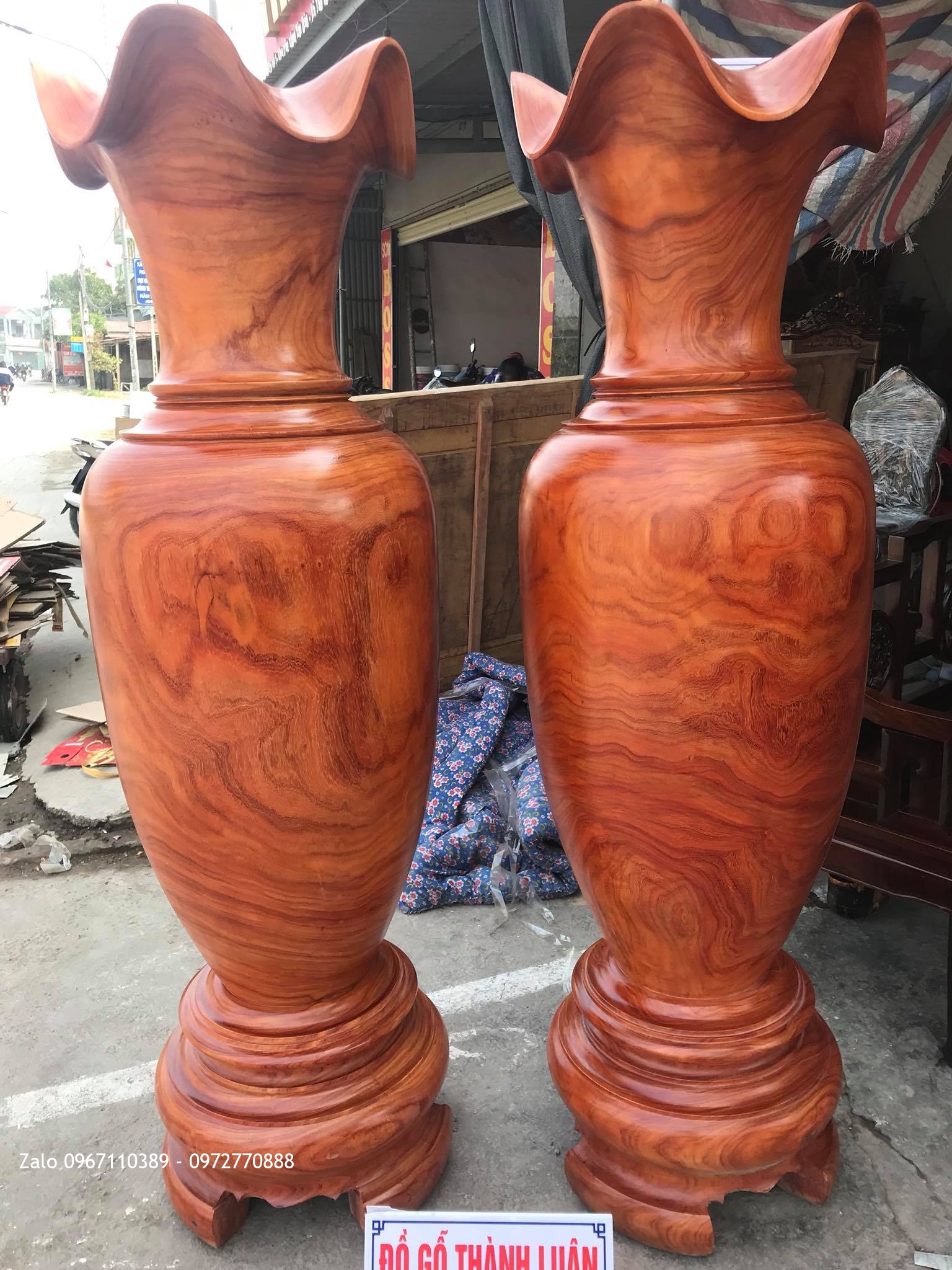 ôi Lọ Lộc Bình Gỗ Hương Nam Phi Chọn Vân Đẹp Cao 1m8 Đường Kính 56cm