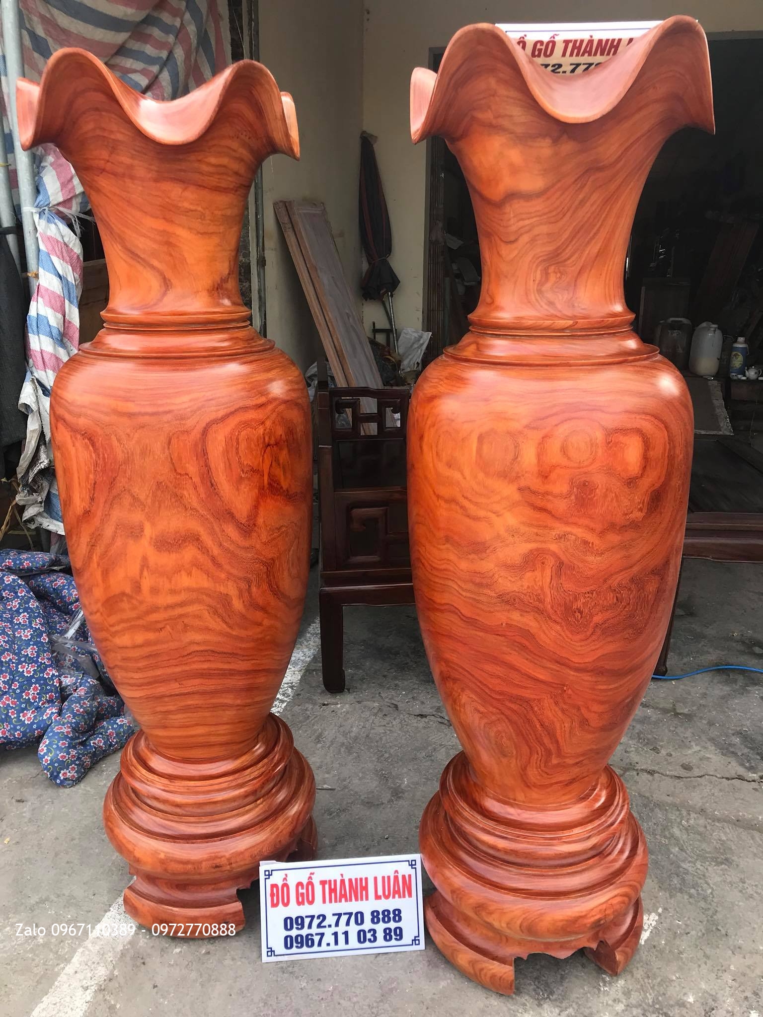 ôi Lọ Lộc Bình Gỗ Hương Nam Phi Chọn Vân Đẹp Cao 1m8 Đường Kính 56cm