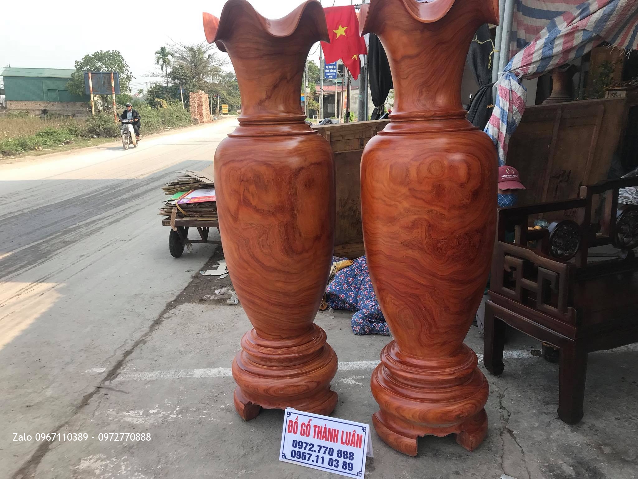 ôi Lọ Lộc Bình Gỗ Hương Nam Phi Chọn Vân Đẹp Cao 1m8 Đường Kính 56cm.