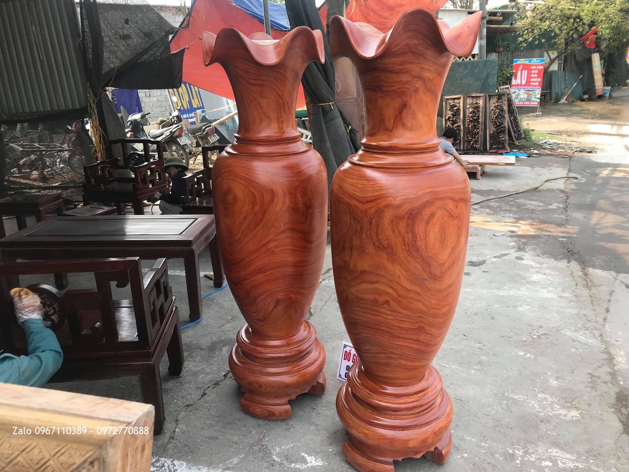 ôi Lọ Lộc Bình Gỗ Hương Nam Phi Chọn Vân Đẹp Cao 1m8 Đường Kính 56cm..